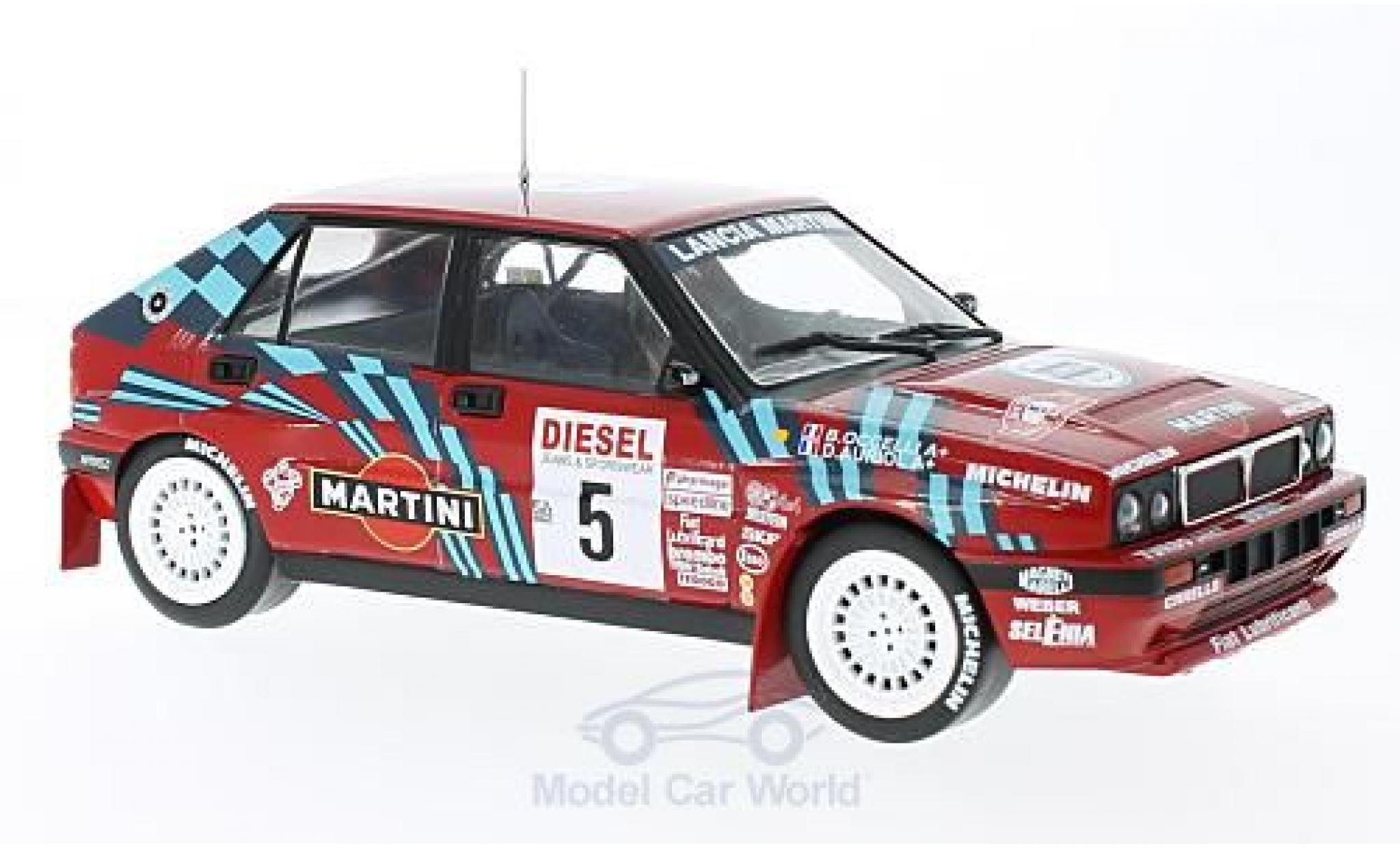 Lancia Delta 1/18 Triple 9 Collection HF Integrale 16V No.5 Rallye San Remo 1989 D.Auriol/B.Occelli ohne Vitrine modellino in miniatura