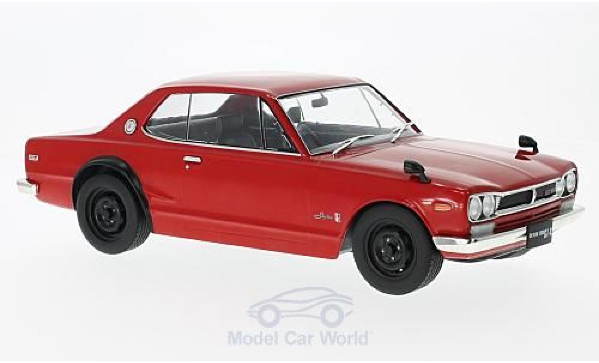 Nissan Skyline 1/18 Triple 9 Collection GT-R KPGC10 rosso RHD modellino in miniatura
