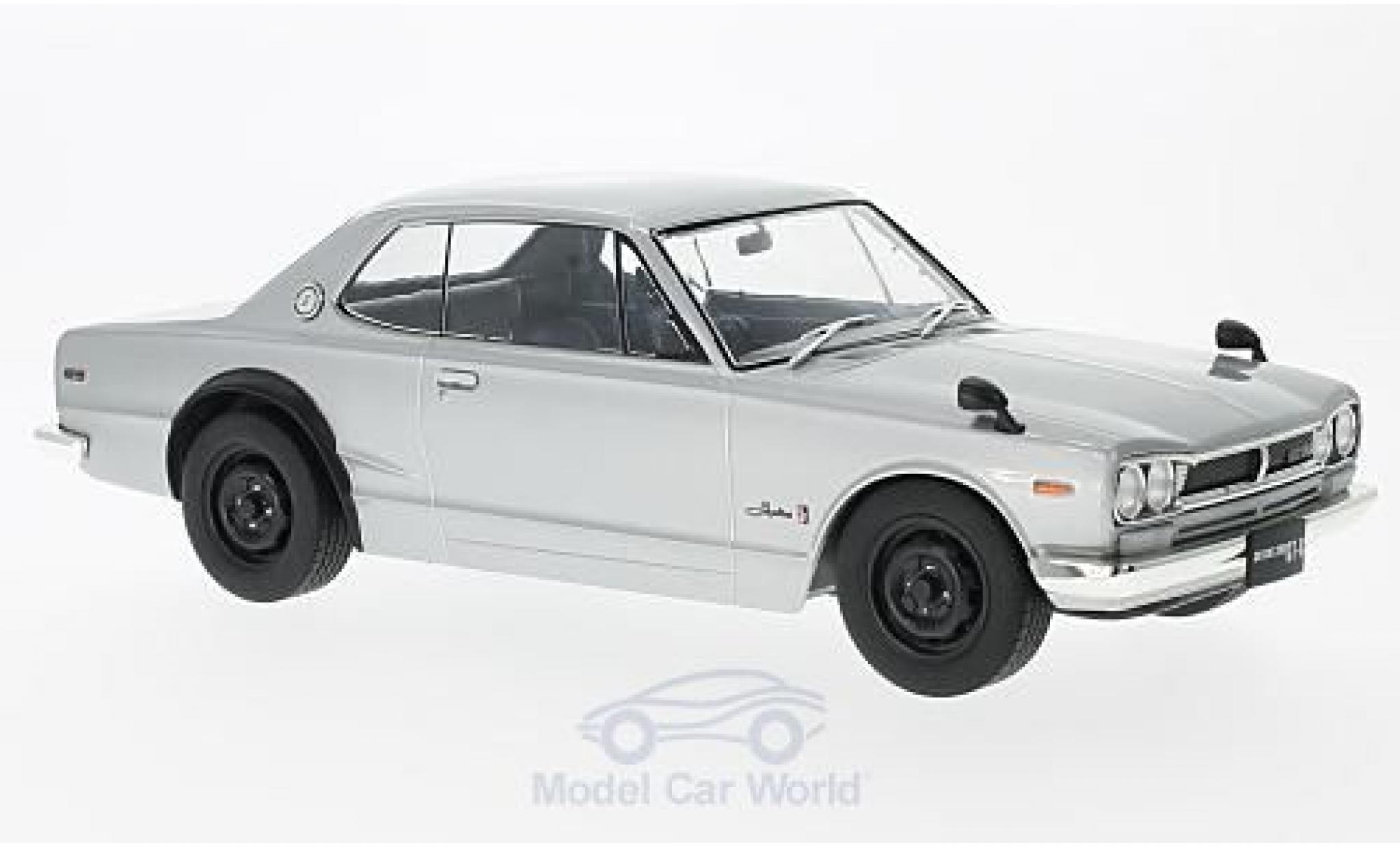 Nissan Skyline 1/18 Triple 9 Collection GT-R KPGC10 grigio RHD modellino in miniatura