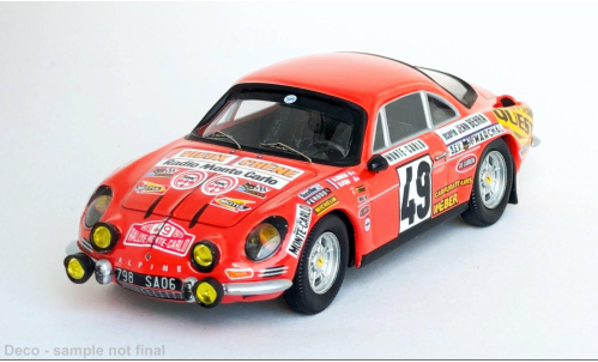 Alpine A110 1/43 Trofeu Rally Monte Carlo 1973 #49 1:43 modellino in miniatura