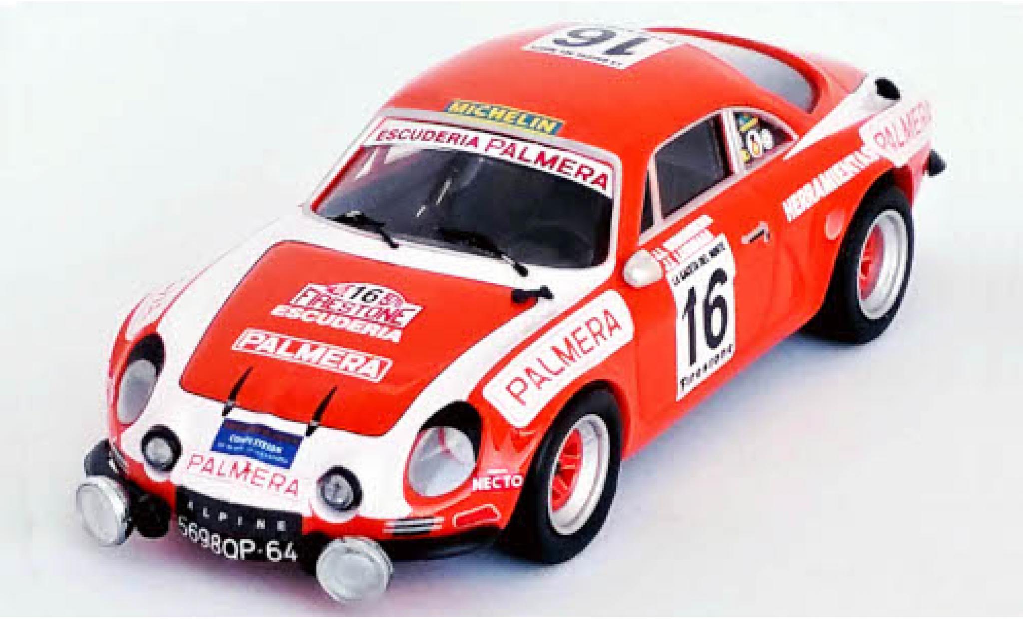 Alpine A110 1/43 Trofeu Renault No.16 Escuderia Palmera Rally Firestone 1976 I.Sunsundegui/J.Larrinaga modellino in miniatura