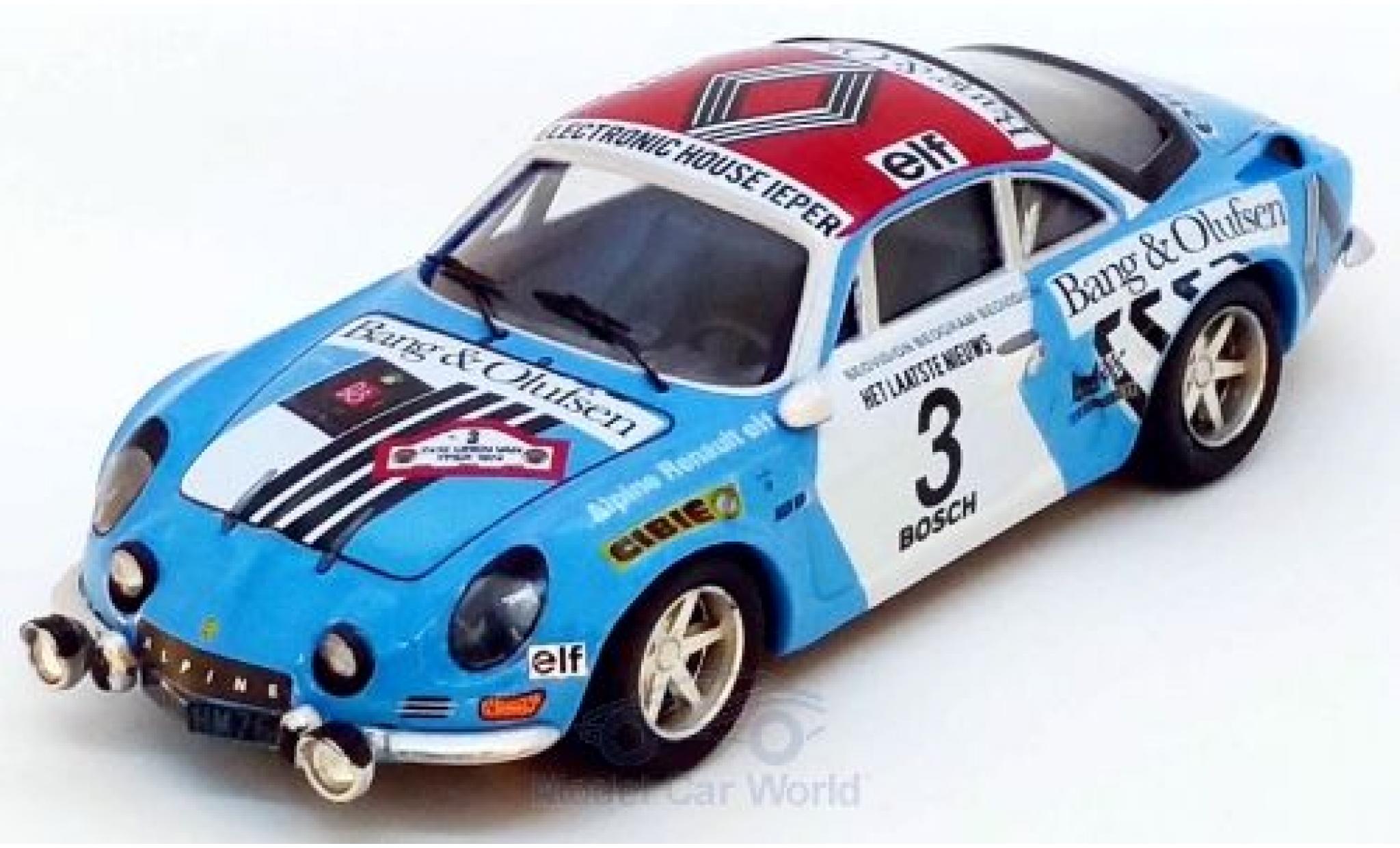 Alpine A110 1/43 Trofeu Renault No.3 Rally Ypern 1974 J.P.Nicolas/C.Delferrier modellino in miniatura
