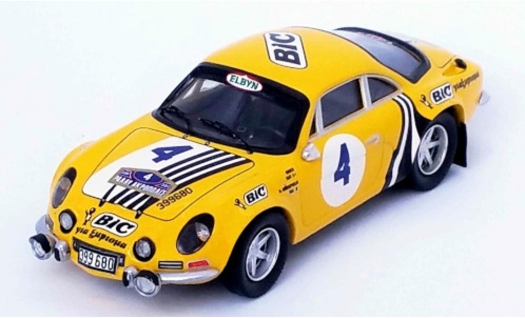 Alpine A110 1/43 Trofeu Renault No.4 BIC Rallye WM Rallye Acropolis 1976 Siroco/M.Andriopoulos modellino in miniatura