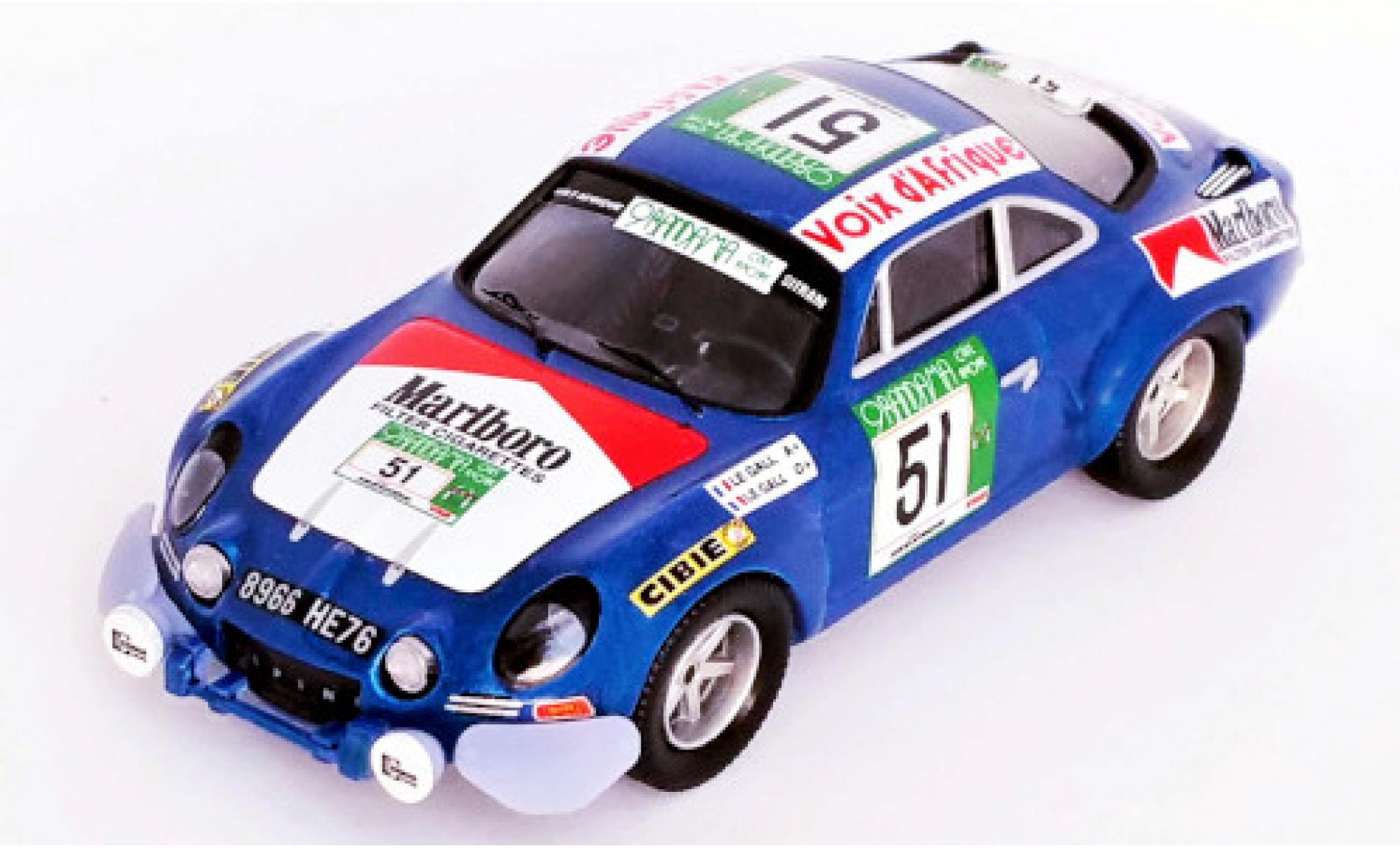 Alpine A110 1/43 Trofeu Renault No.51 Rallye WM Rallye Bandama 1977 M.Le Gall/Y.Le Gall modellino in miniatura