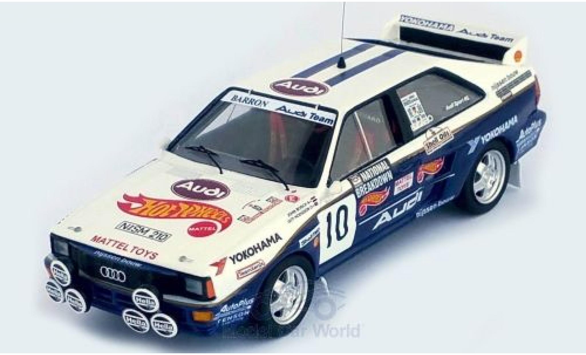 Audi Quattro 1/43 Trofeu quattro No.10 Mattel - Hot Wheels National Breakdown Rally 1987 J.Bosch/G.Hodgson modellino in miniatura
