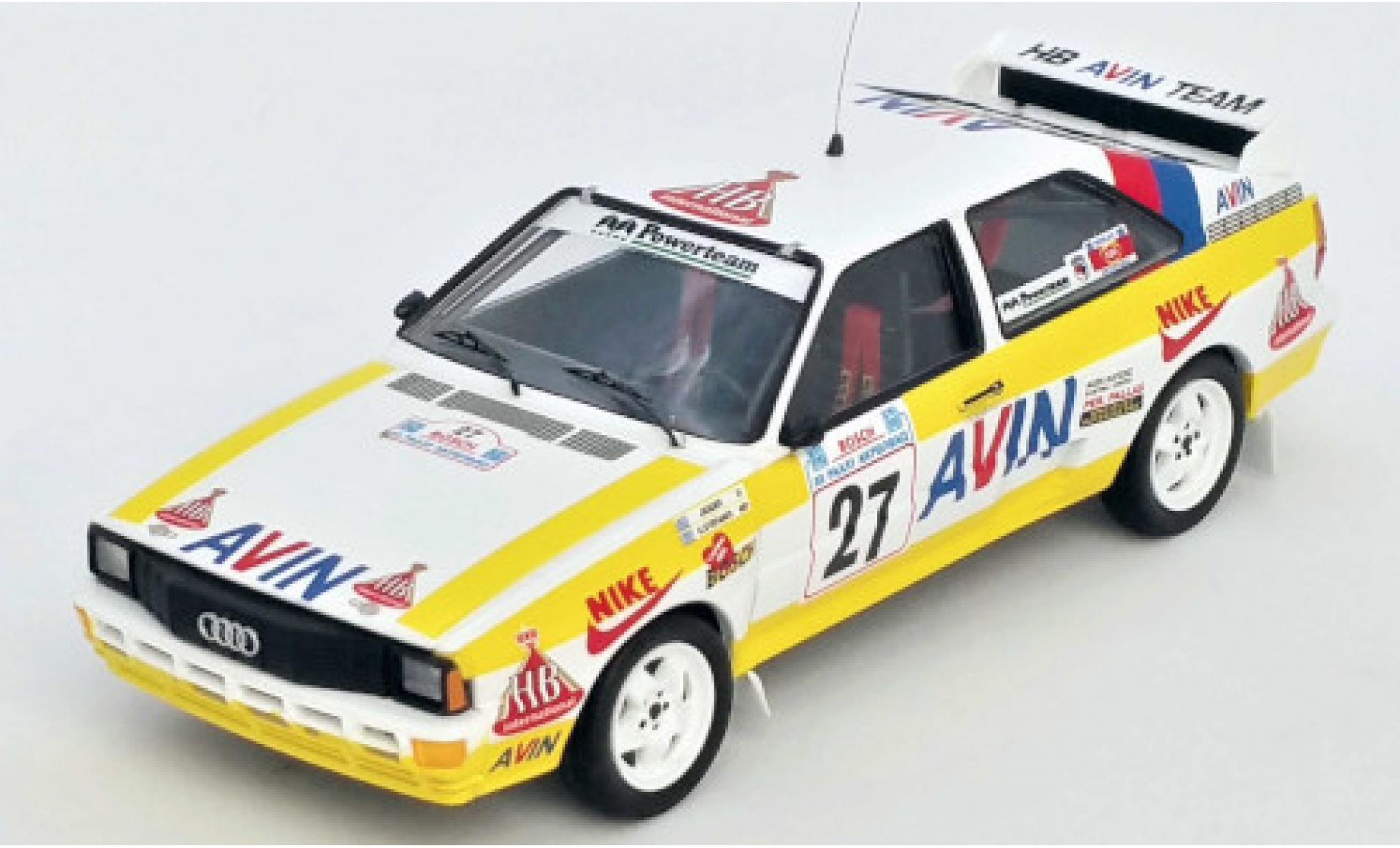 Audi Quattro 1/43 Trofeu quattro No.27 HB Avin Team HB Rally Acropolis 1986 Jigger/S.Konstantinos modellino in miniatura