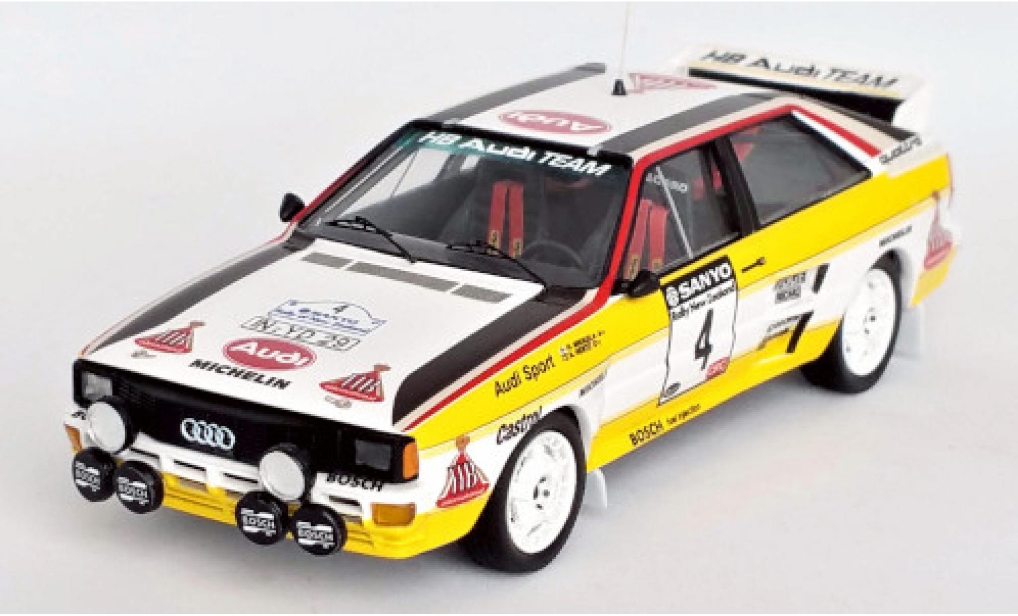 Audi Quattro 1/43 Trofeu quattro No.4 HB Team HB Rallye WM Rallye Neuseeland 1984 H.Mikkola/A.Hertz modellino in miniatura