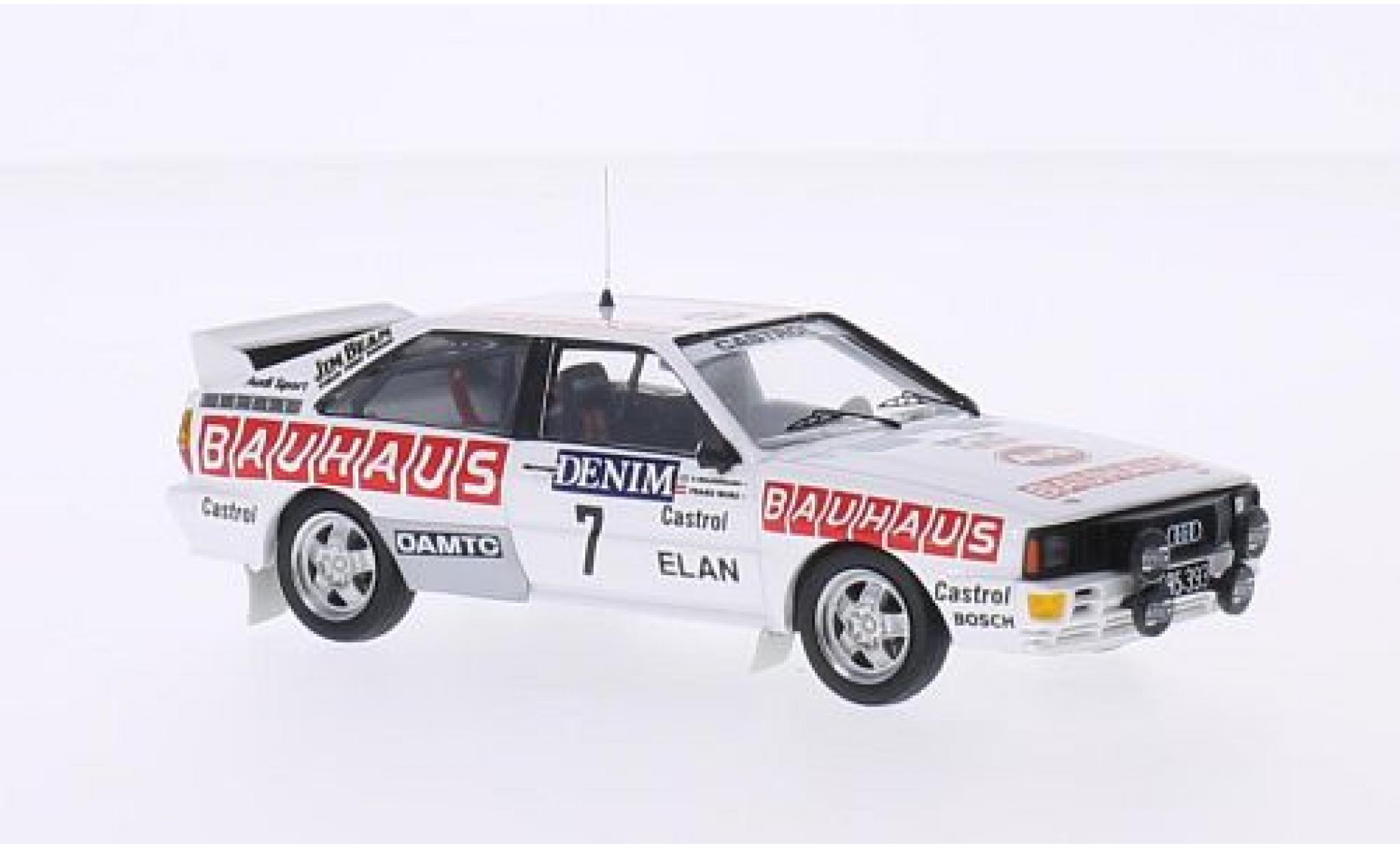 Audi Quattro 1/43 Trofeu quattro No.7 Bauhaus Jänner Rally 1984 B.Waldegaard/F.Wurz modellino in miniatura