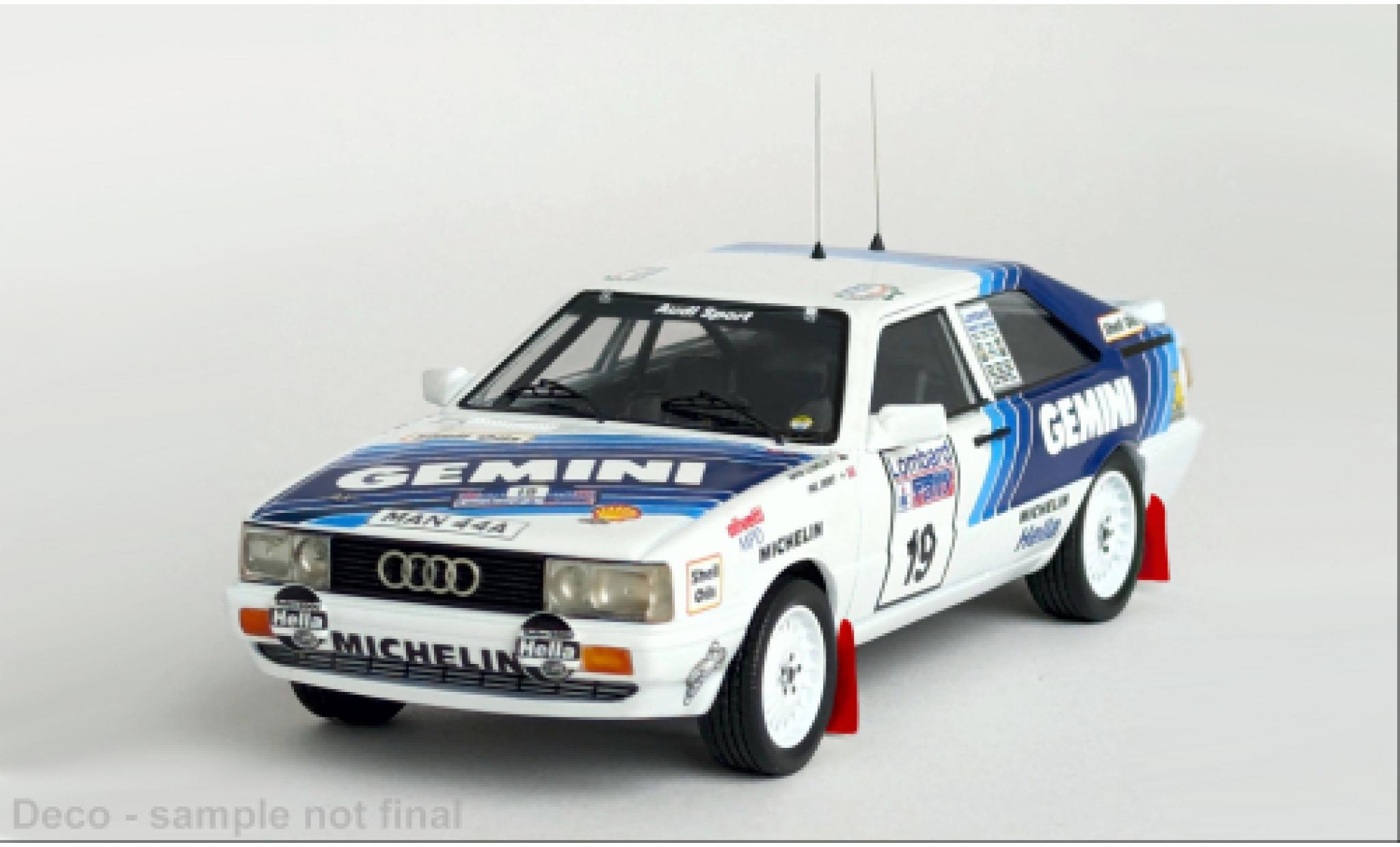 Audi Quattro 1/43 Trofeu quattro RAC Rally 1987 #19 1:43 modellino in miniatura
