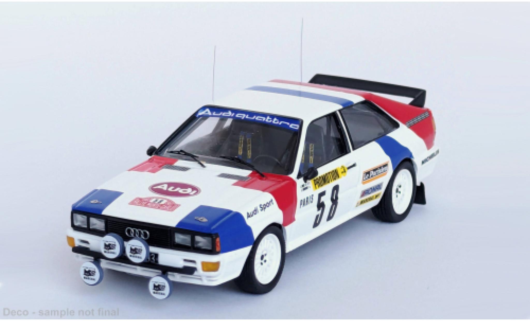 Audi Quattro 1/43 Trofeu quattro Rally Monte Carlo 1983 #58 1:43 modellino in miniatura