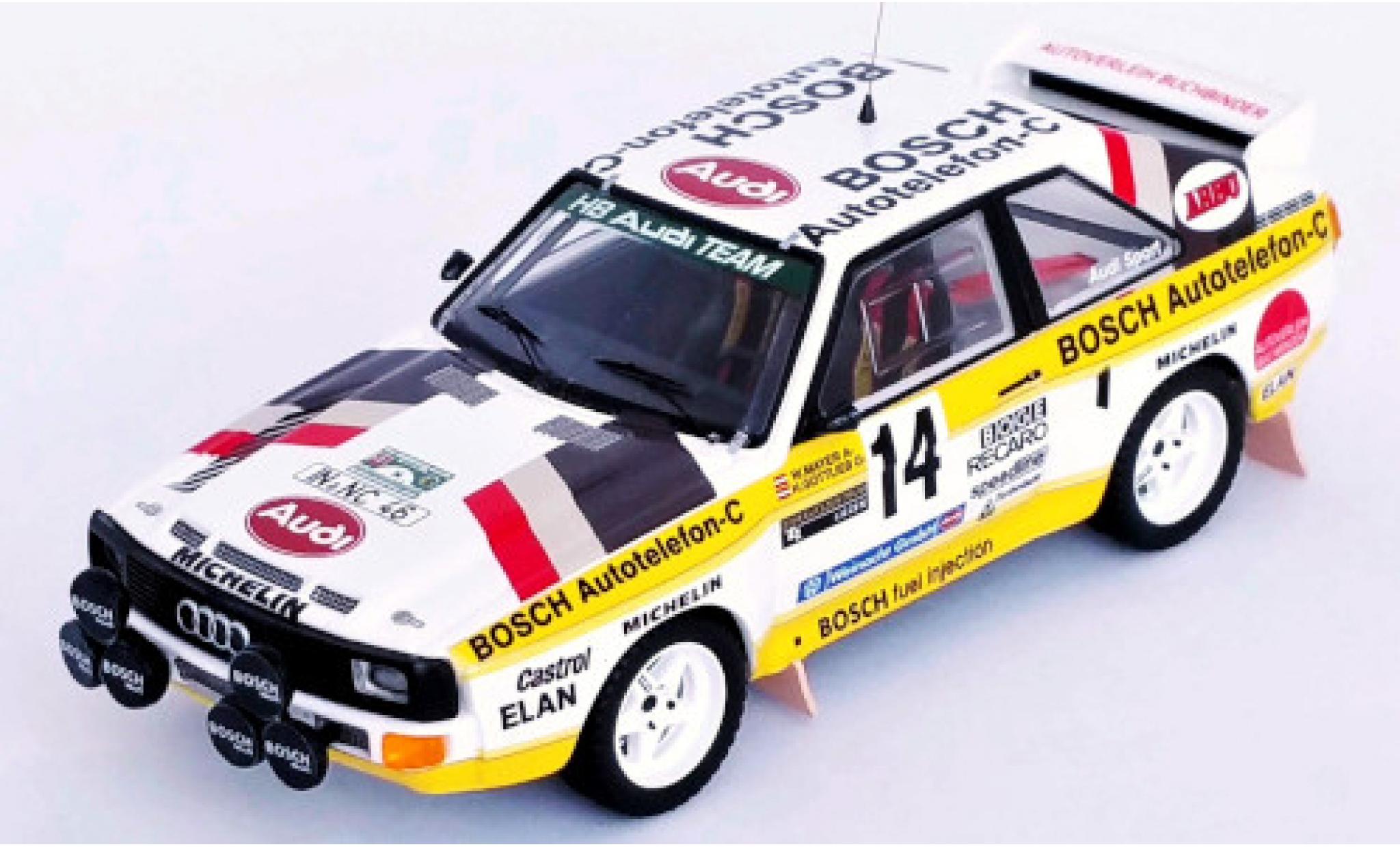 Audi Sport Quattro 1/43 Trofeu Sport quattro No.14 Bosch Internationale Steiermark Rallye 1985 W.Mayer/H.Gottlieb modellino in miniatura