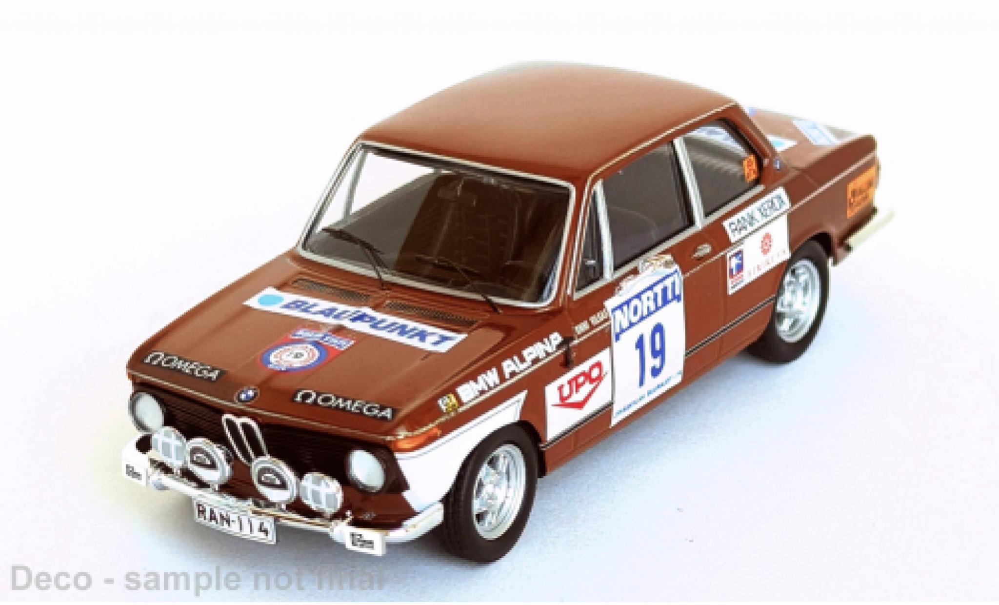 Bmw 1602 1/43 Trofeu 1000 Lakes Rally 1974 #19 1:43 modellino in miniatura
