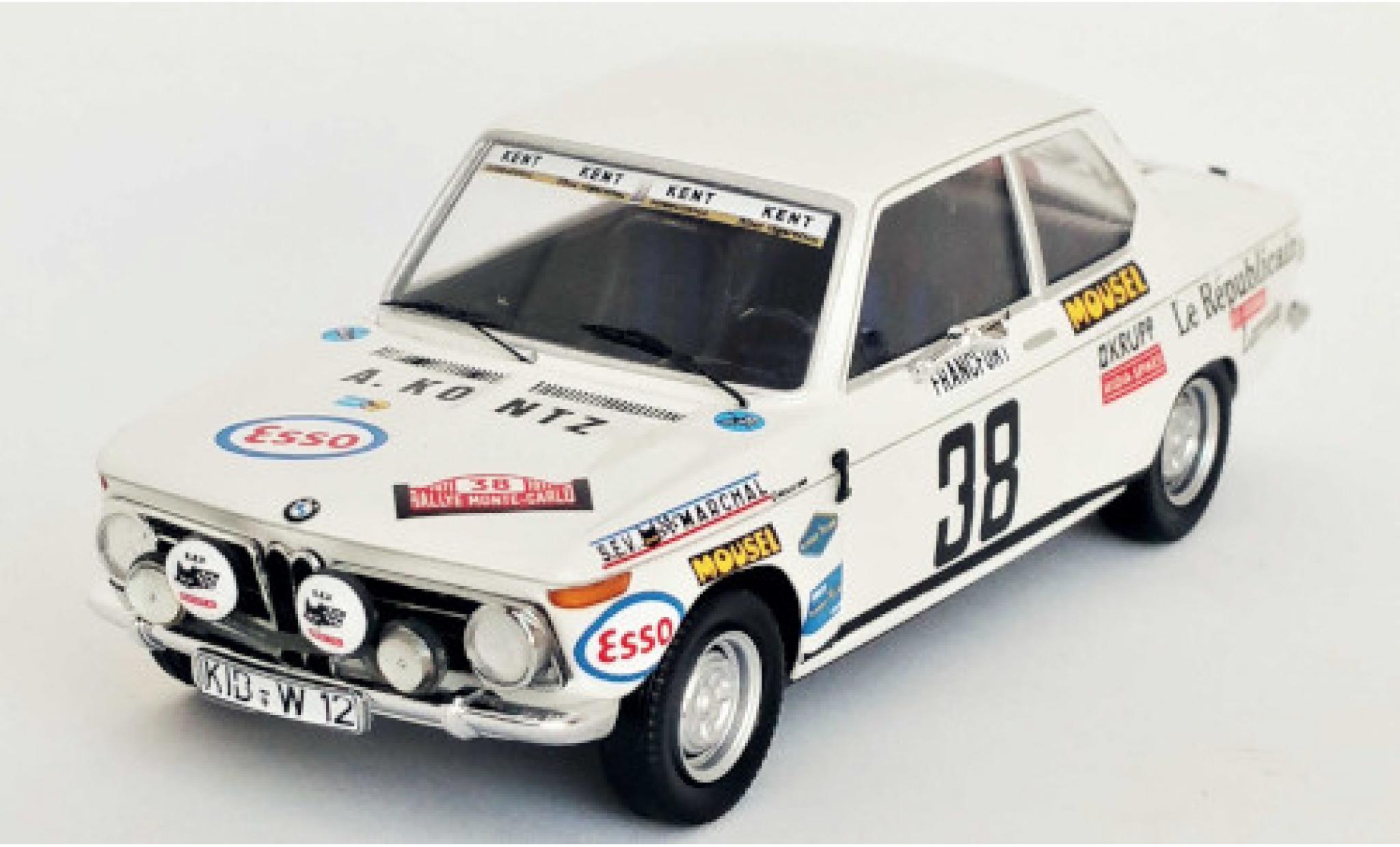 Bmw 2002 1/43 Trofeu No.38 Rallye Monte Carlo 1971 N.Koob/J.Brandenburger modellino in miniatura