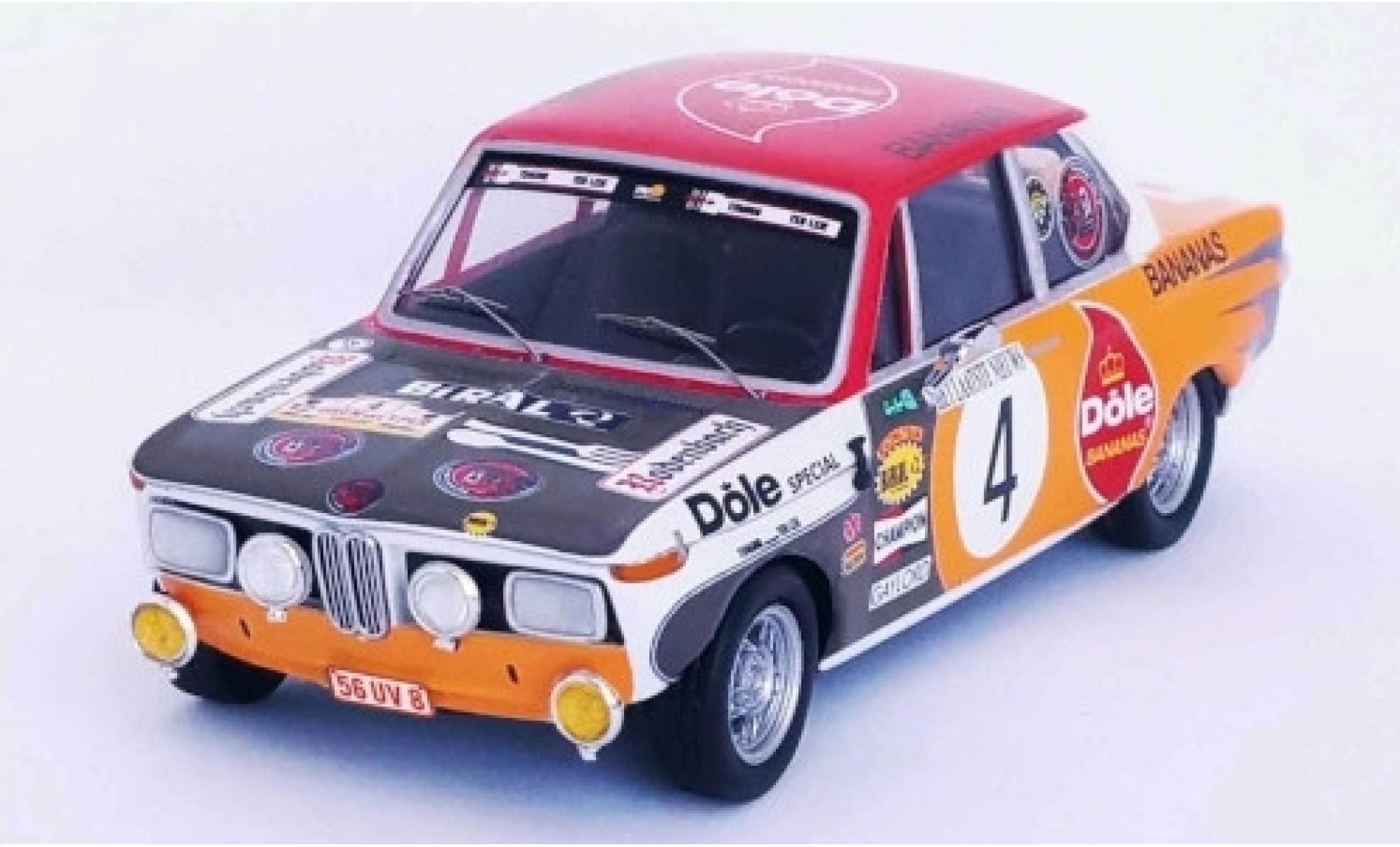 Bmw 2002 1/43 Trofeu ti No.4 Dole Bananas Rally Ypres 1973 Pedro/Jimmy modellino in miniatura