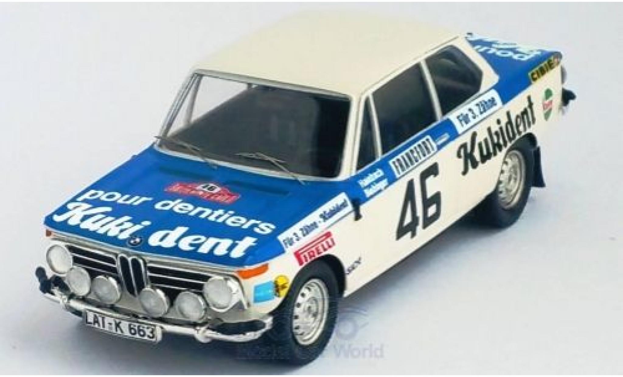 Bmw 2002 1/43 Trofeu ti No.46 Kukident Rally Monte Carlo 1973 R.Hainbach/W.Biebinger modellino in miniatura