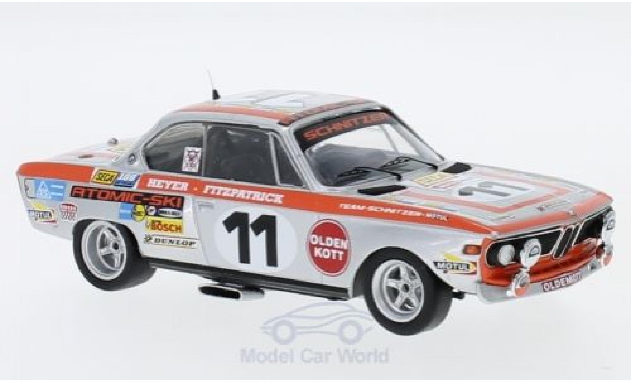 Bmw 2800 1/43 Trofeu CS No.11 Schnitzer 24h Spa 1972 J.Fitzpatrick/H.Heyer modellino in miniatura