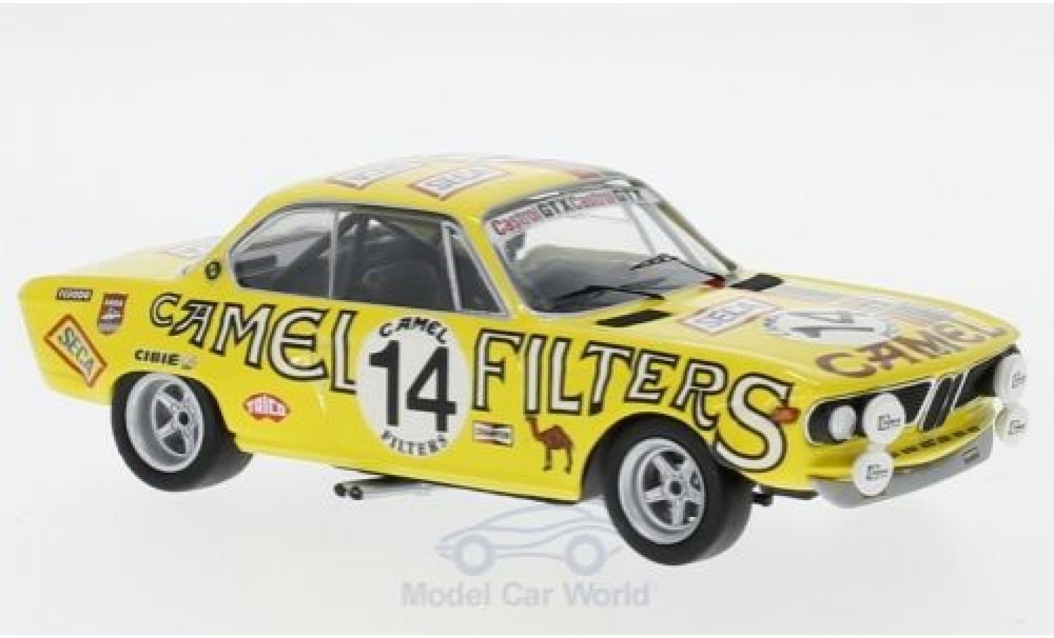 Bmw 2800 1/43 Trofeu CS No.14 Camel 24h Spa 1972 P.Toussaint/J-L.Haxhe modellino in miniatura