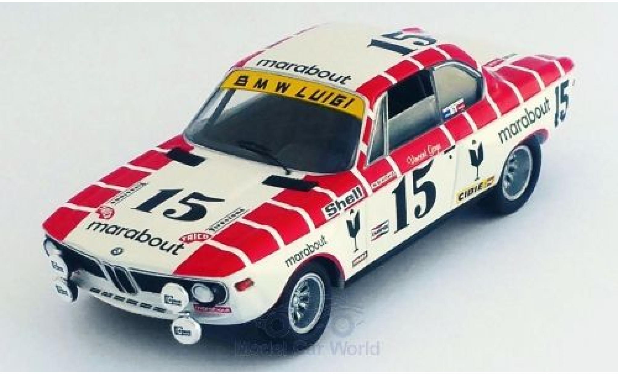 Bmw 2800 1/43 Trofeu CS No.15 Marabout 24h Spa 1972 V.Gaye/W.Braillard modellino in miniatura