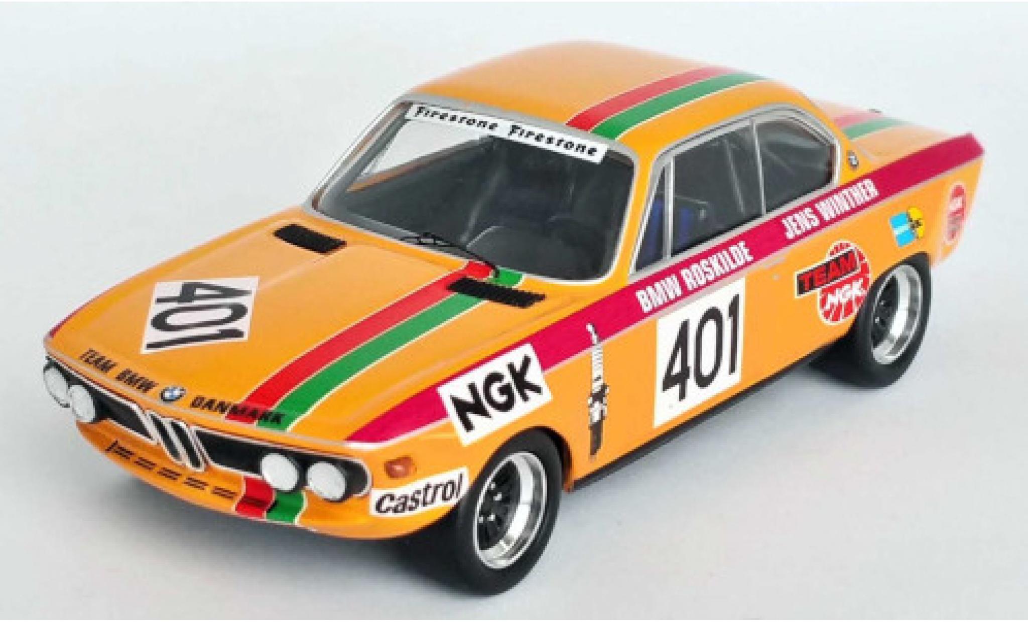 Bmw 2800 1/43 Trofeu CS No.401 Roskilde Ring 1972 J.Winther modellino in miniatura