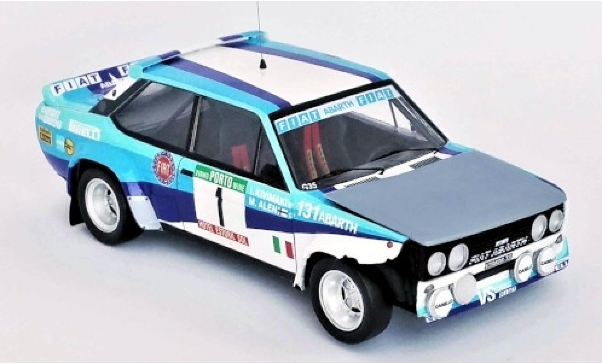 Fiat 131 1/43 Trofeu Abarth No.1 VS Corse Olio Rallye WM Rallye Portugal 1981 Crashed Car M.Alen/I.Kivimäki modellino in miniatura