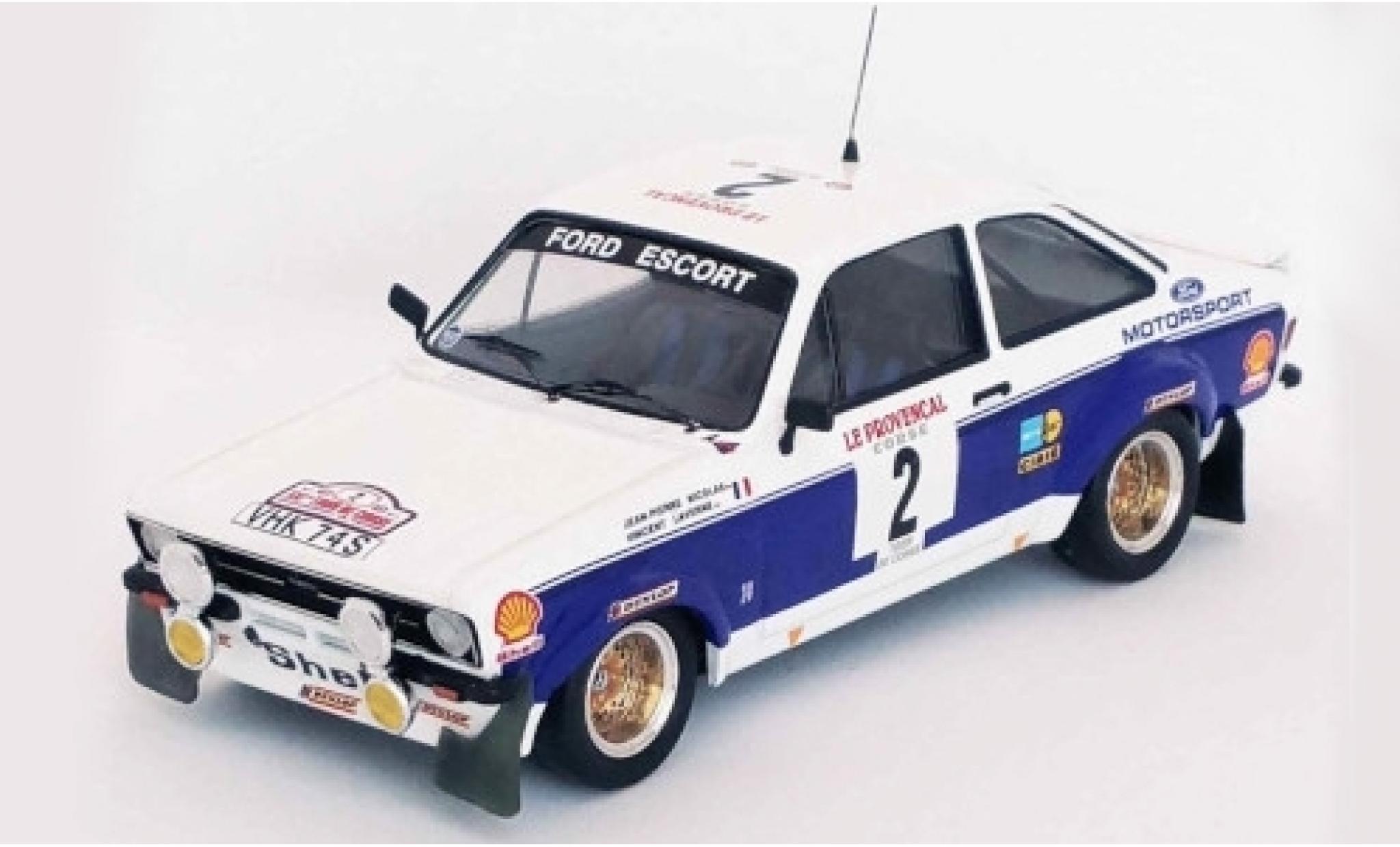 Ford Escort 1/43 Trofeu MK II RS 1800 No.2 Motorsport Rallye WM Tour de Corse 1977 J-P.Nicolas/V.Laverne modellino in miniatura