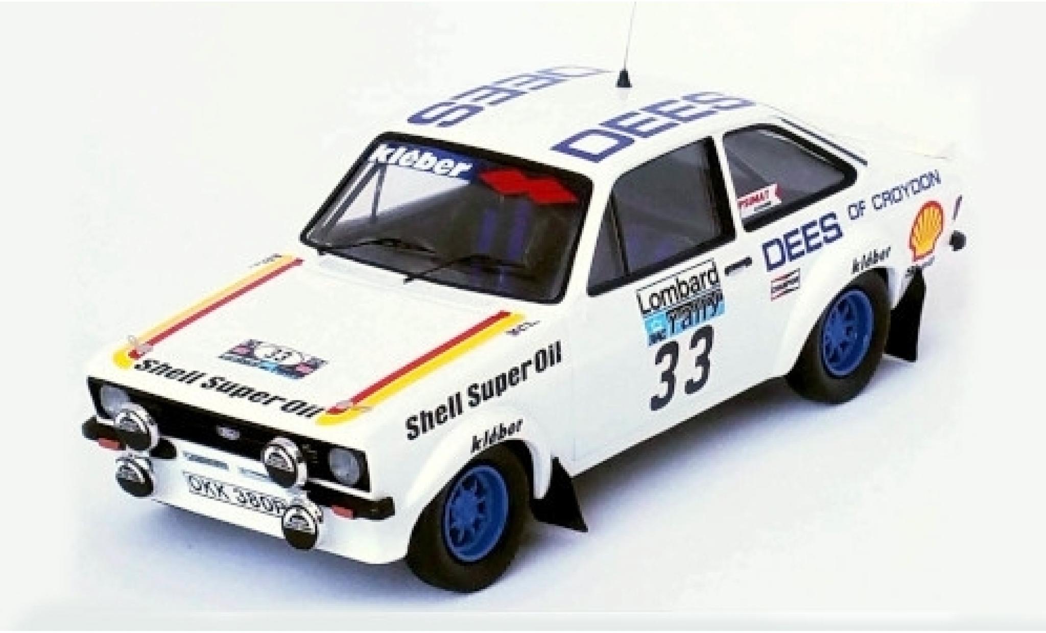 Ford Escort 1/43 Trofeu MK II RS 1800 RHD No.33 Dees of Croydon Rallye WM RAC Rallye 1980 T.Brise/P.Short modellino in miniatura