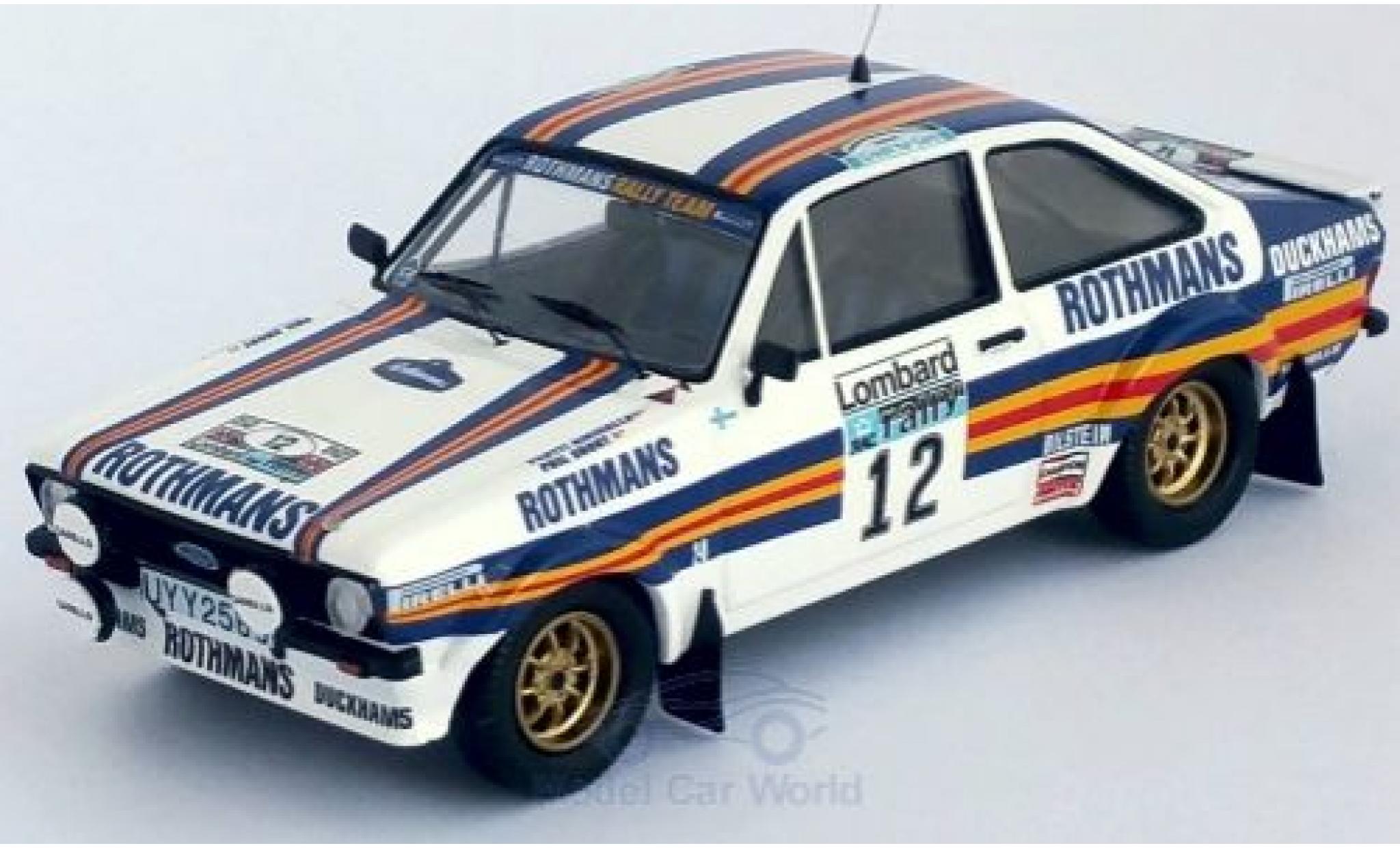 Ford Escort 1/43 Trofeu MK II RS No.12 Rothmans Rally Team Rothmans Rallye WM RAC Rallye 1981 P.Airikkala/P.Short modellino in miniatura