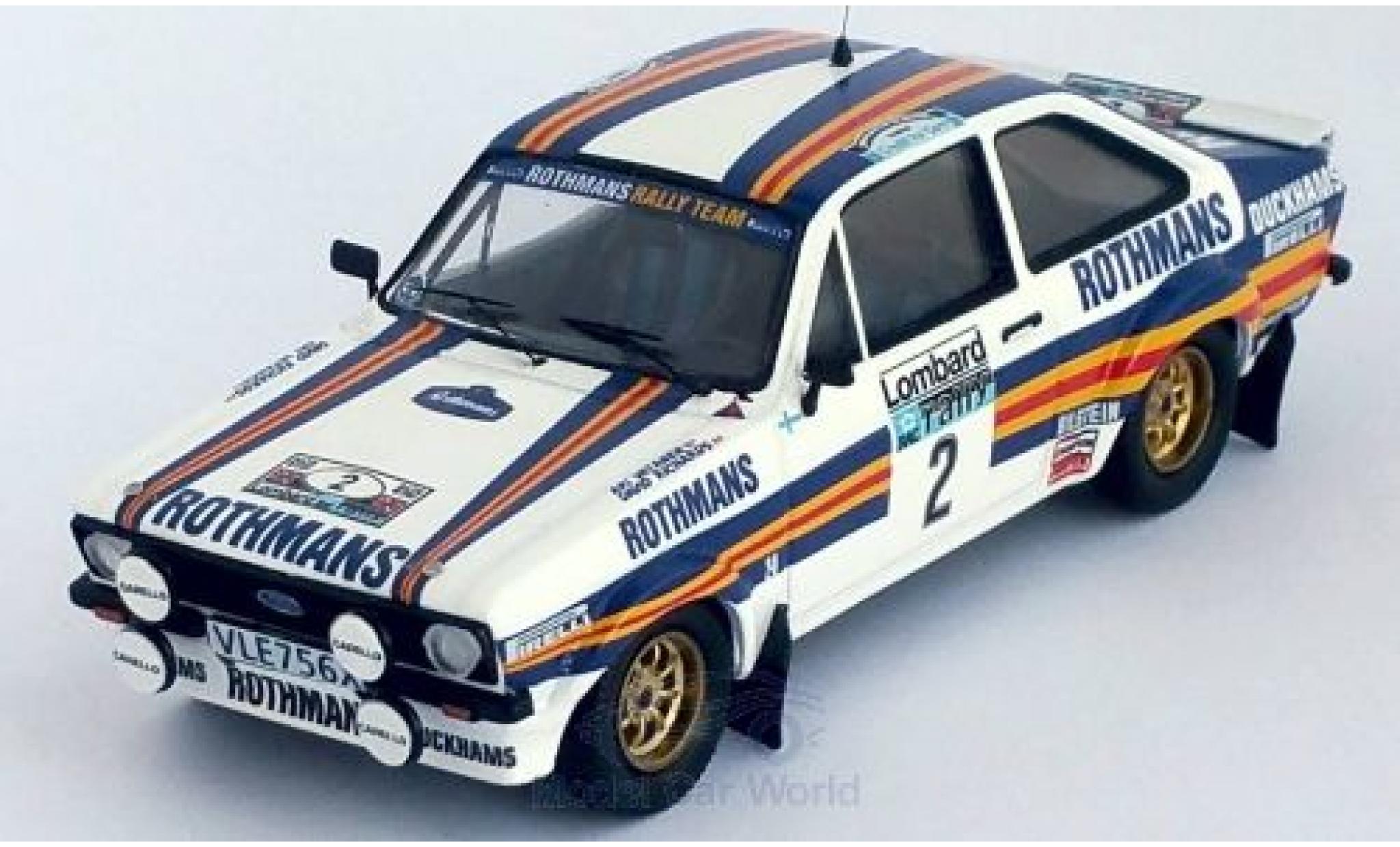 Ford Escort 1/43 Trofeu MK II RS No.2 Rothmans Rally Team Rothmans Rallye WM RAC Rallye 1981 A.Vatanen/D.Richards modellino in miniatura