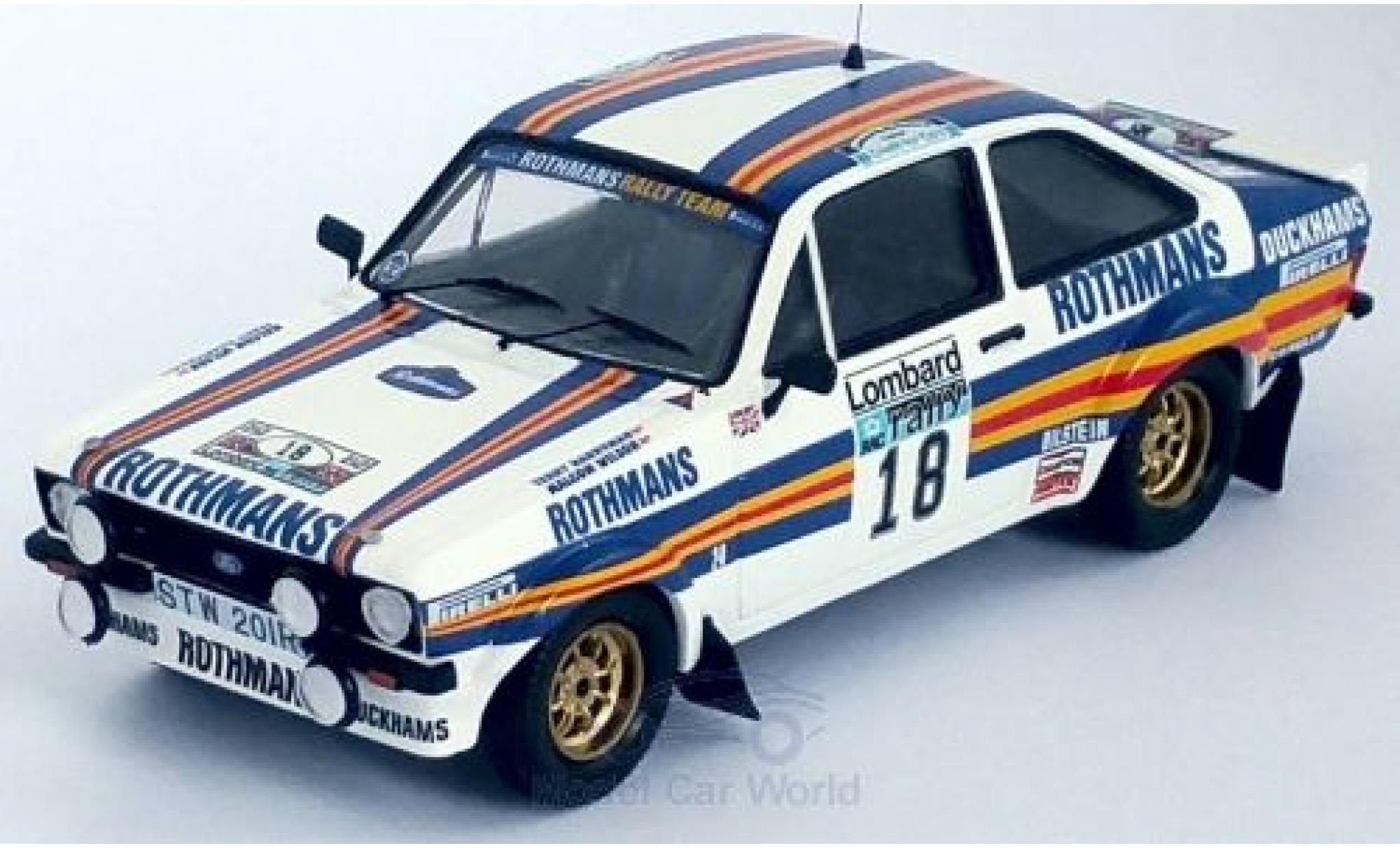 Ford Escort 1/43 Trofeu MK II RS RHD No.18 Rothmans Rally Team Rothmans Rallye WM RAC Rallye 1981 M.Wilson/T.Harryman modellino in miniatura