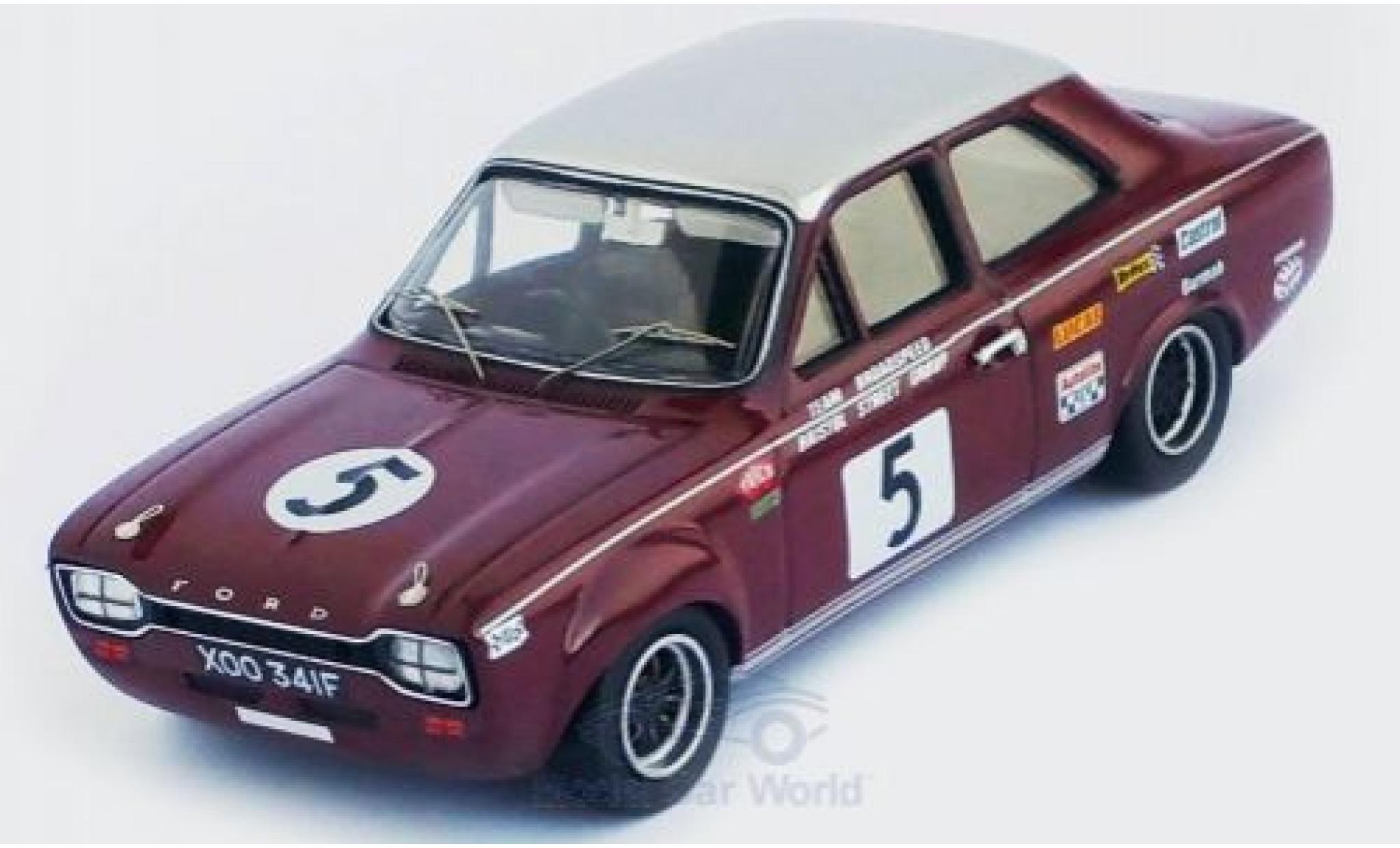 Ford Escort 1/43 Trofeu MKI 1300 GT RHD No.5 Trophee de LAvenir Zolder 1968 Y.Fontaine modellino in miniatura