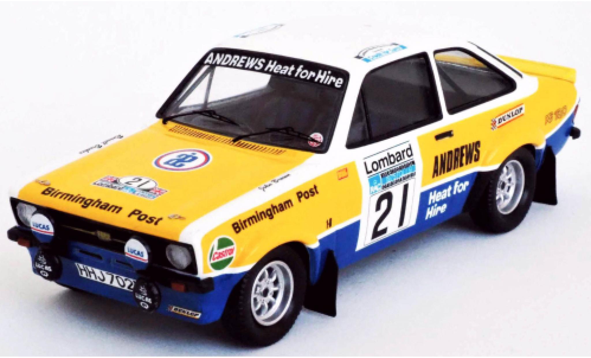 Ford Escort 1/43 Trofeu MkII RS 1800 RHD No.21 Andrews Rallye WM RAC Rally 1975 R.Brookes/J.Brown modellino in miniatura