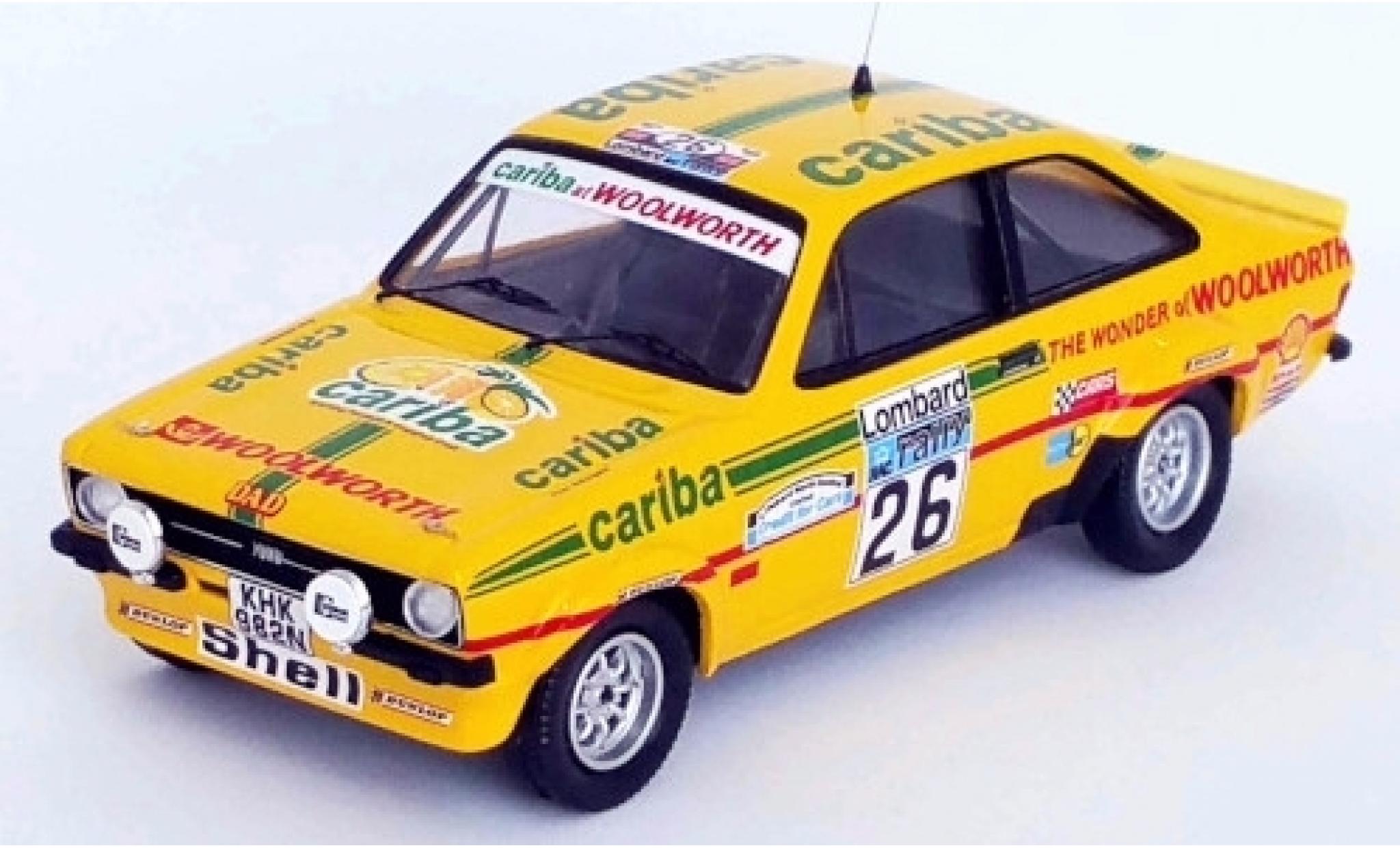 Ford Escort 1/43 Trofeu MKII RS 1800 RHD No.26 Cariba Rallye WM RAC Rally 1977 A.Dawson/A.Marriott modellino in miniatura