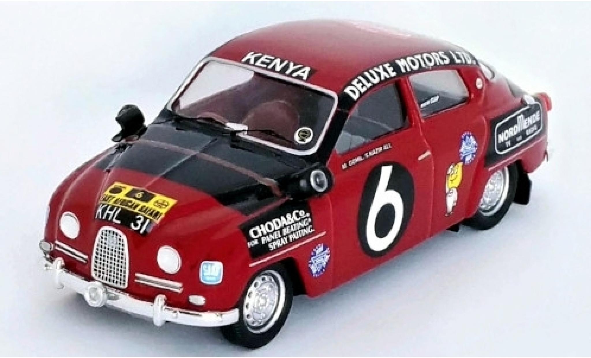 Saab 96 1/43 Trofeu RHD No.6 East African Safari Rally 13 A.Nazir/M.Bhardwaj modellino in miniatura