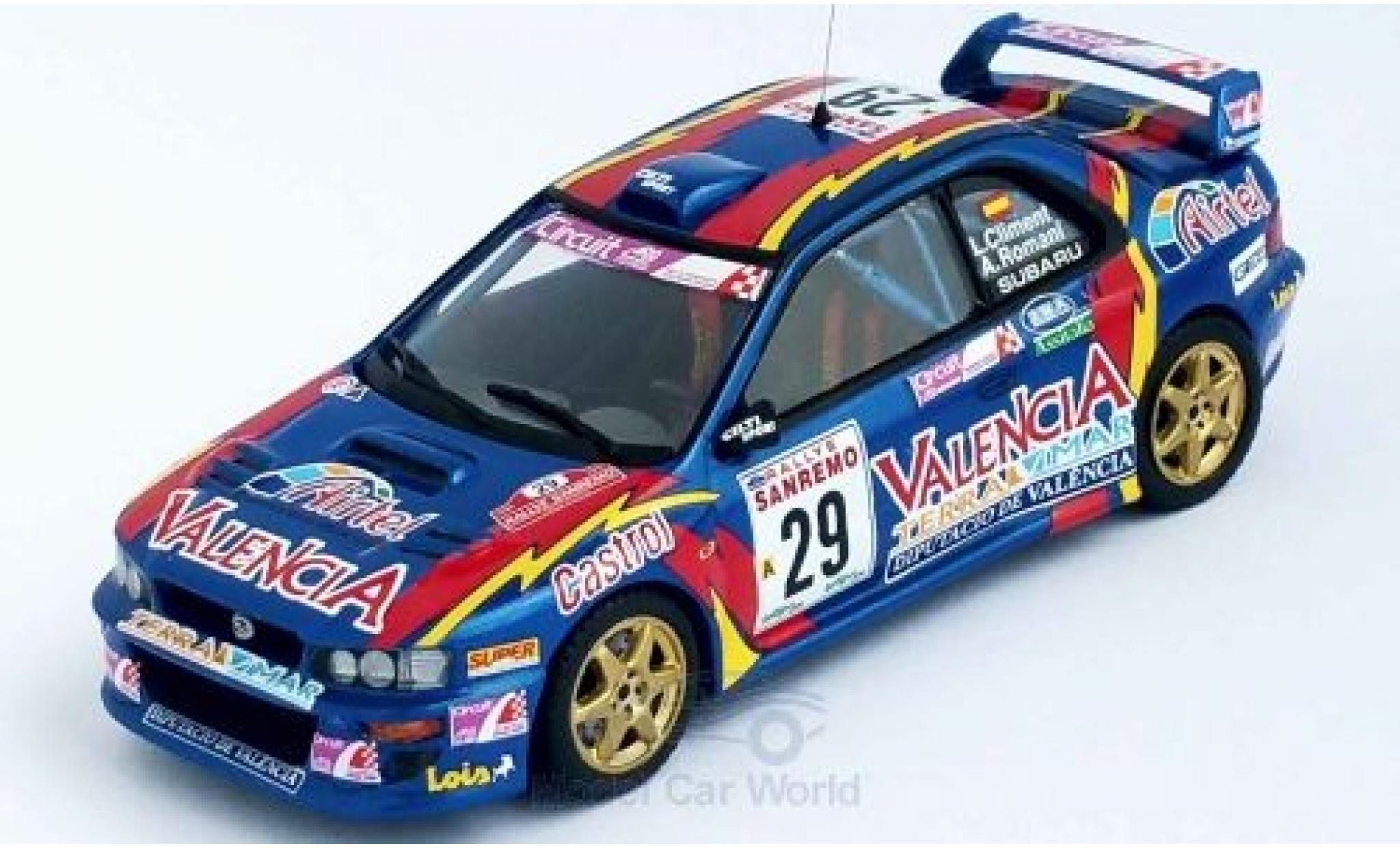 Subaru Impreza 1/43 Trofeu WRC No.29 Valencia Rallye WM Rallye San Remo 1999 L.Climent/A.Romani modellino in miniatura