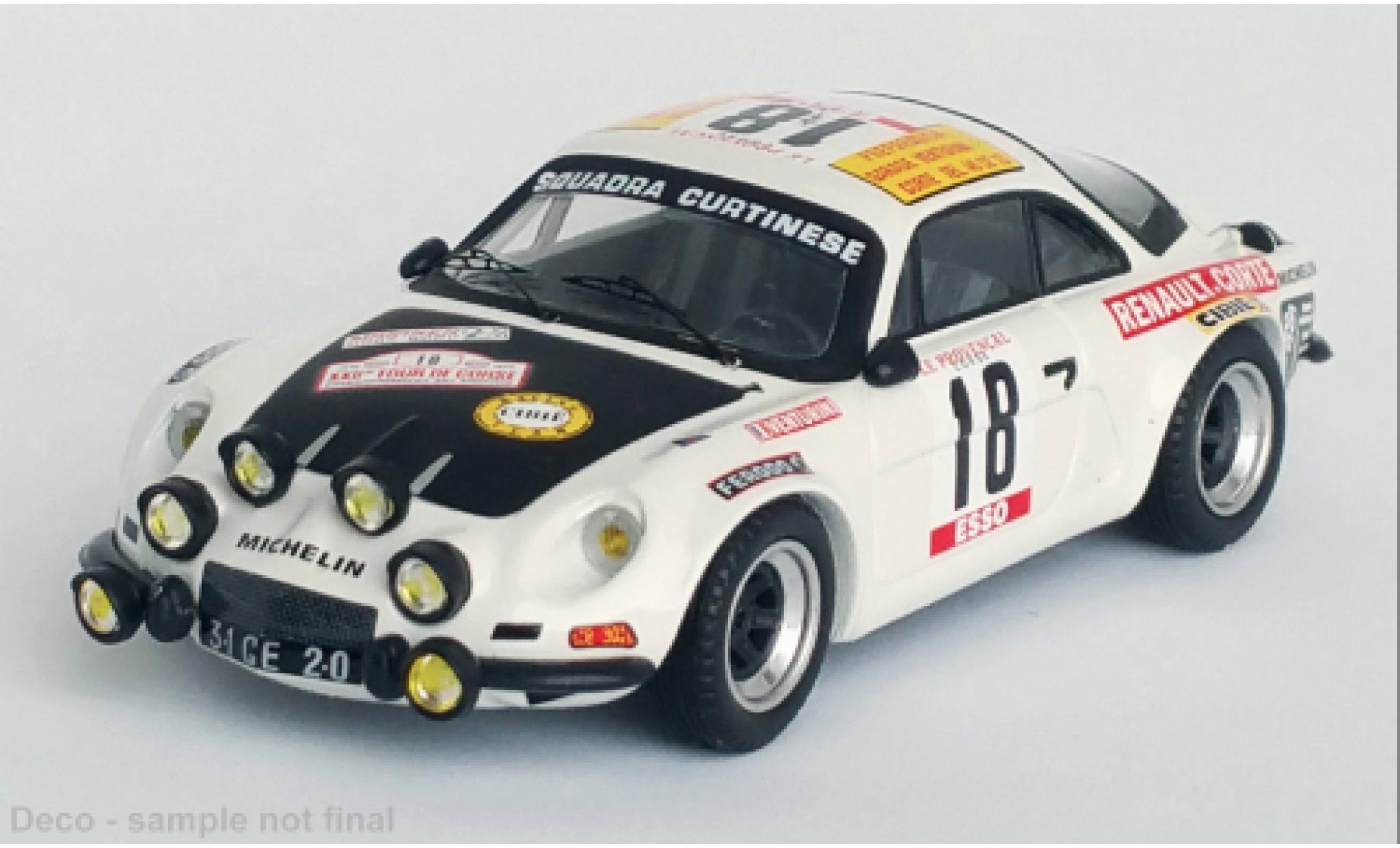 Alpine A110 1/43 Trofeu Renault No.18 Rallye WM Tour de Corse 1978 modellino in miniatura