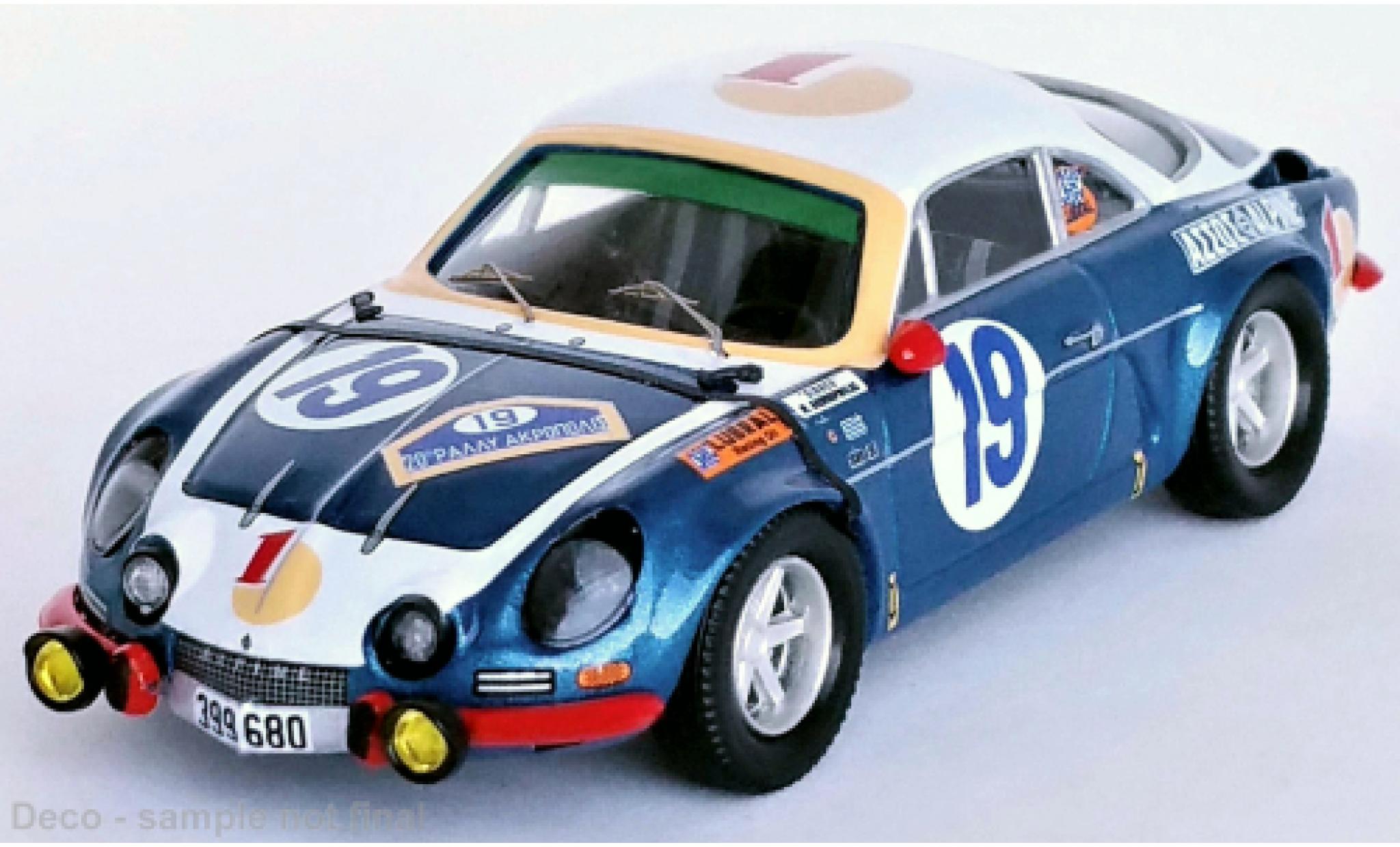 Alpine A110 1/43 Trofeu Renault No.19 Rallye Acropolis 1972 modellino in miniatura