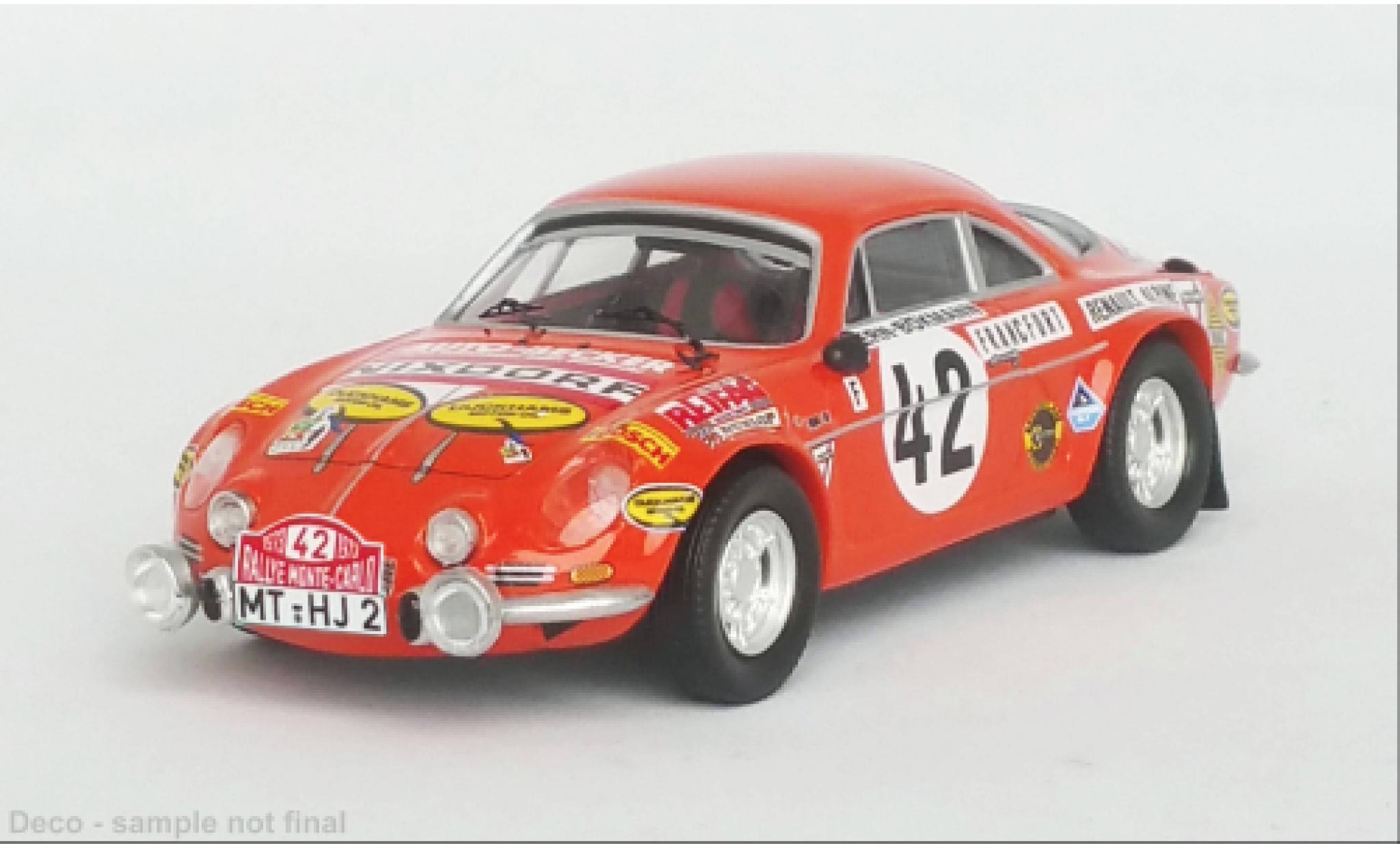 Alpine A110 1/43 Trofeu Renault No.42 Rallye WM Rallye Monte Carlo 1973 modellino in miniatura