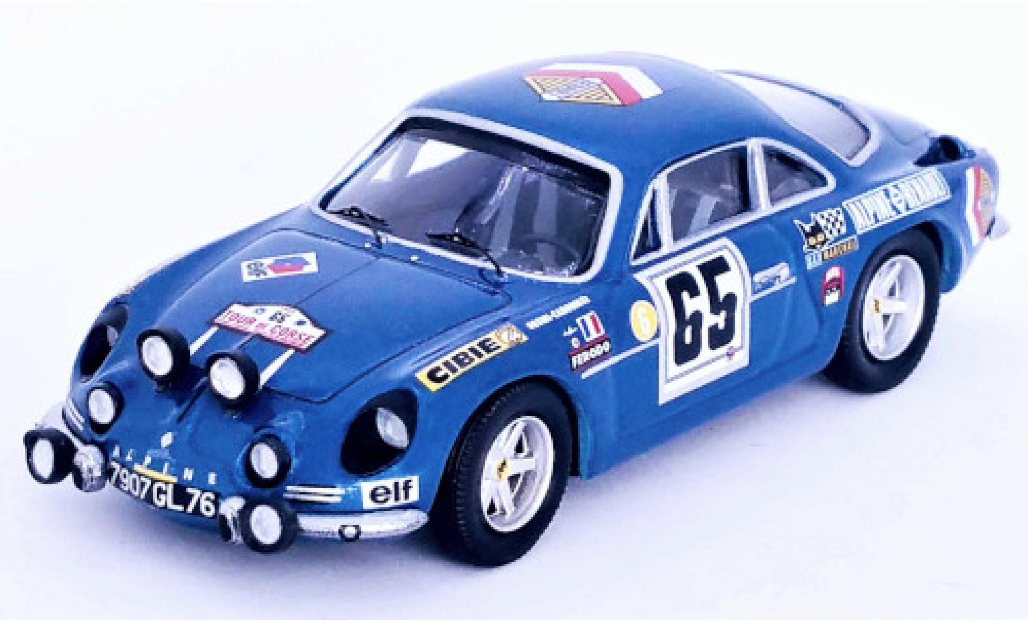 Alpine A110 1/43 Trofeu Renault No.65 Tour de Corse 1969 modellino in miniatura