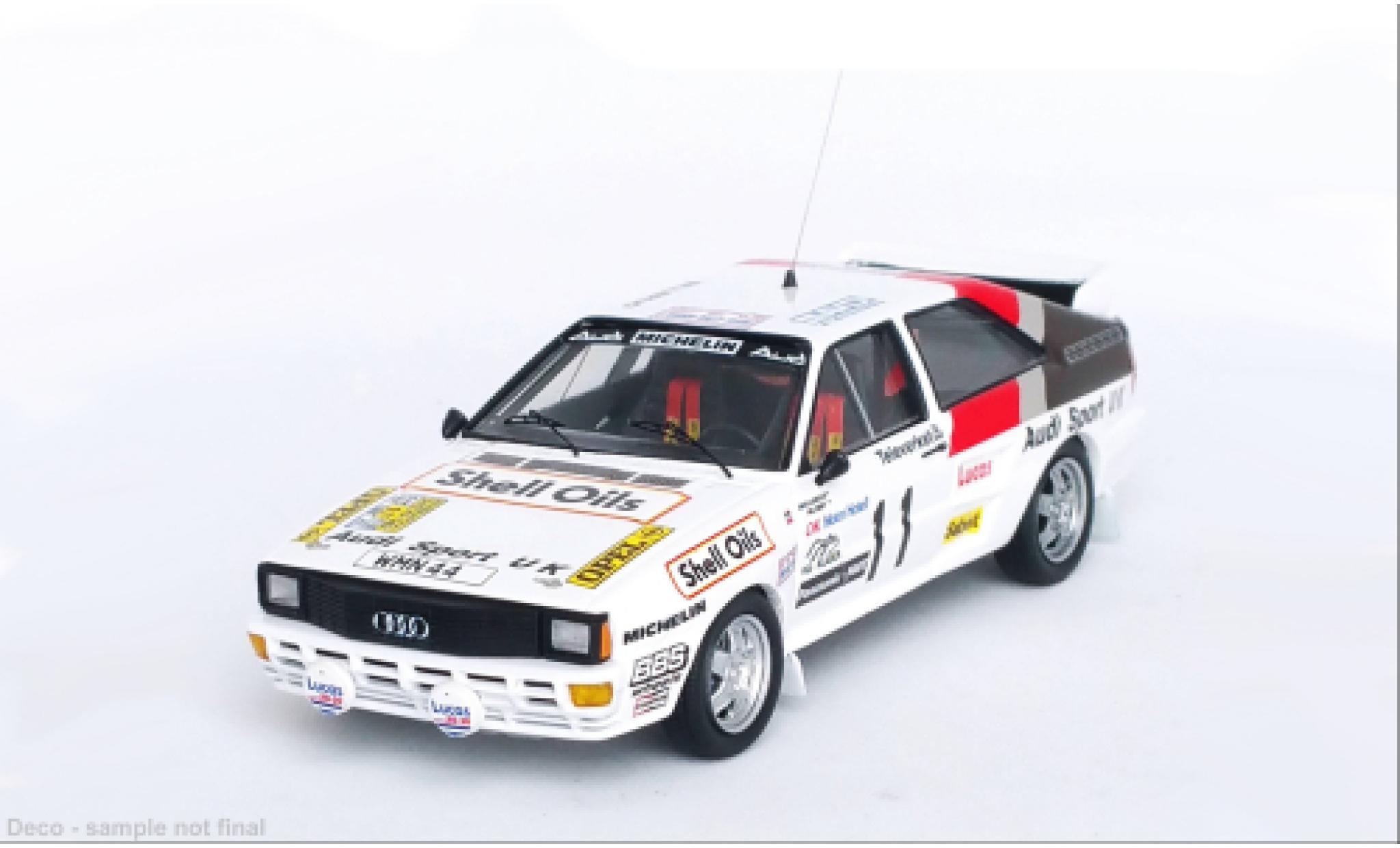 Audi Quattro 1/43 Trofeu No.11 Rallye WM Rallye Suède 1985 modellino in miniatura