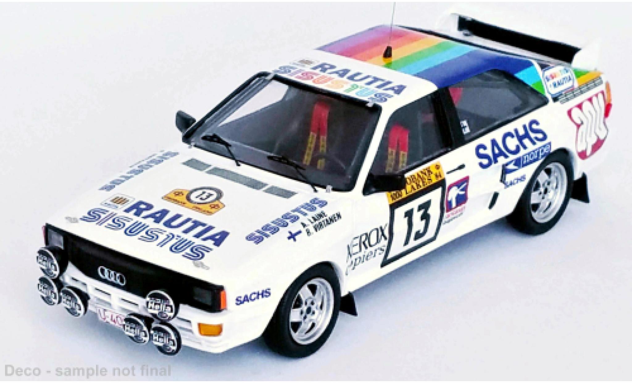 Audi Quattro 1/43 Trofeu No.13 Rallye WM 1000 Lakes Rallye 1984 modellino in miniatura