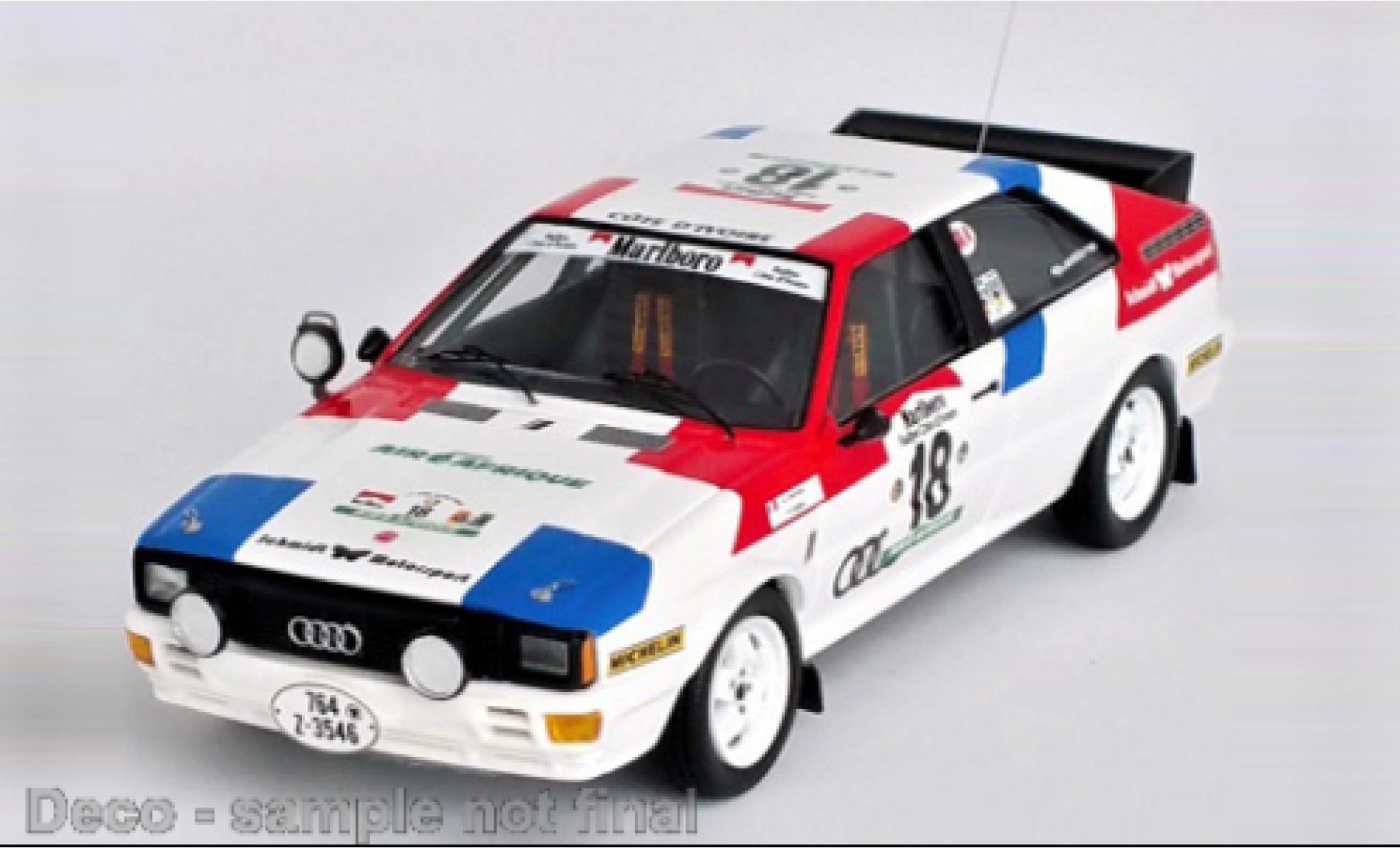 Audi Quattro 1/43 Trofeu No.18 Rallye WM Rallye Bandama 1981 modellino in miniatura