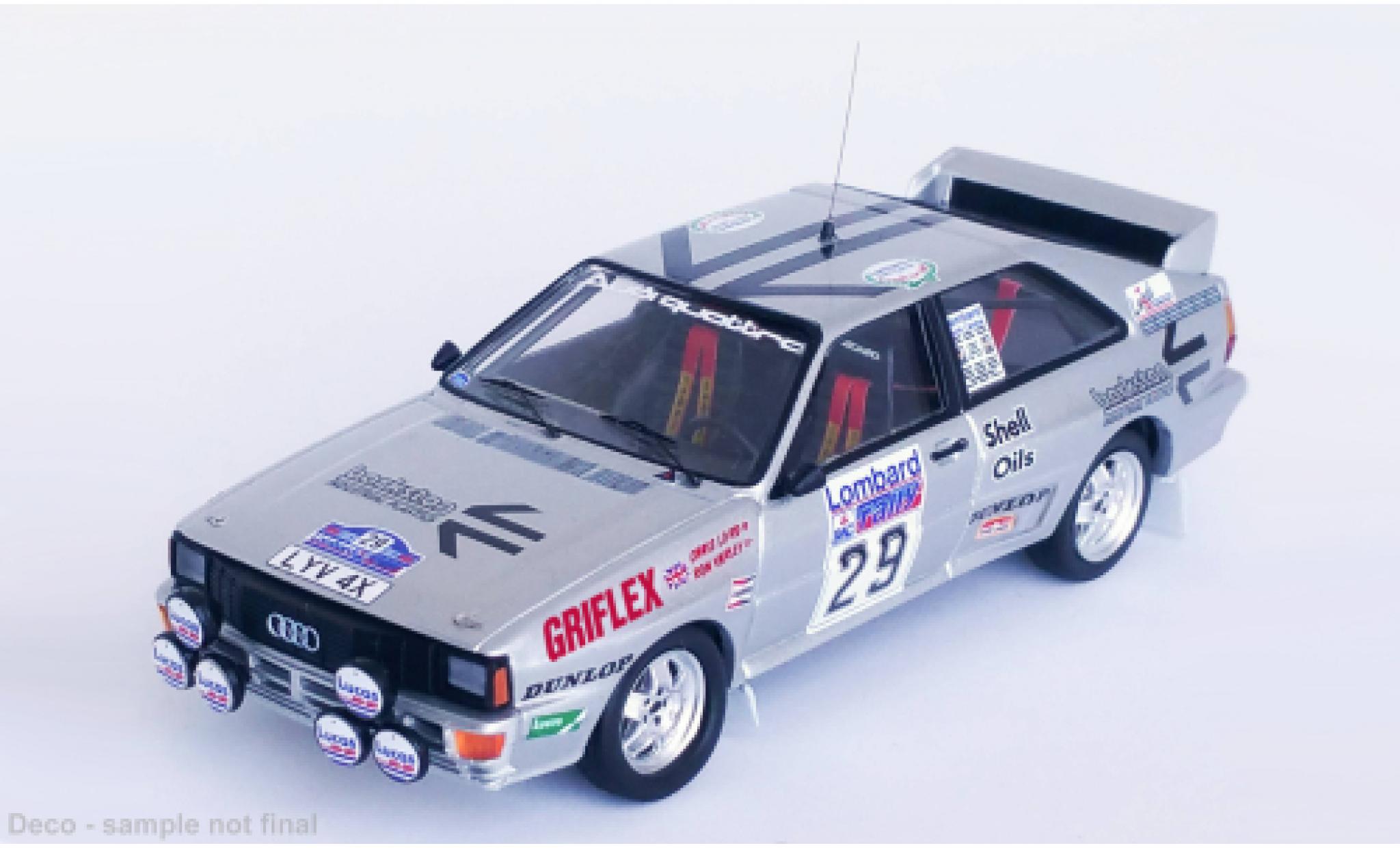 Audi Quattro 1/43 Trofeu No.29 Rallye WM RAC Rallye 1984 modellino in miniatura