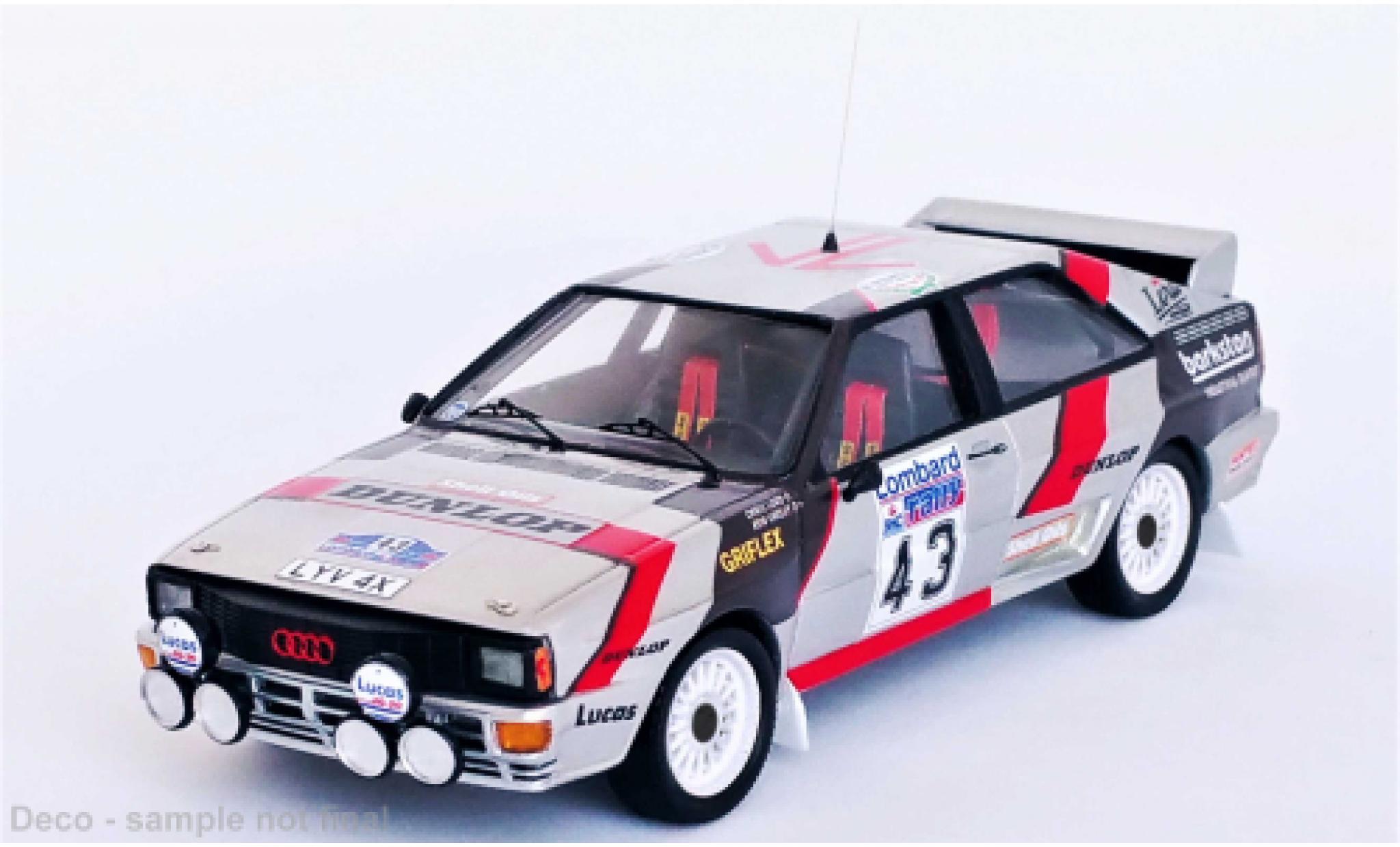 Audi Quattro 1/43 Trofeu No.43 Rallye WM RAC Rallye 1985 modellino in miniatura