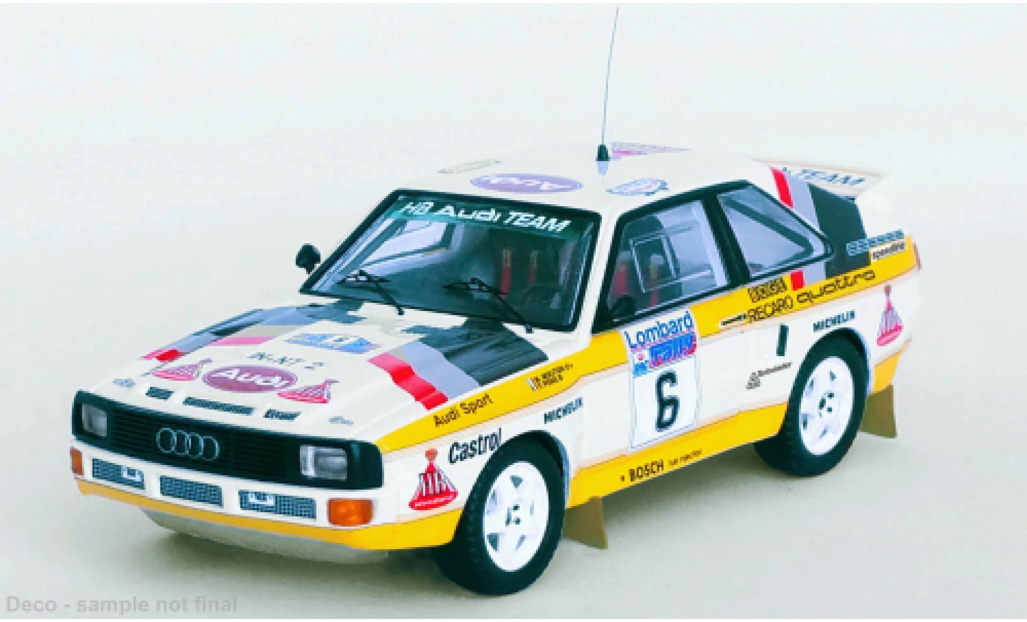 Audi Sport Quattro 1/43 Trofeu Sport quattro No.6 HB Team HB Rallye WM RAC Rallye 1984 modellino in miniatura