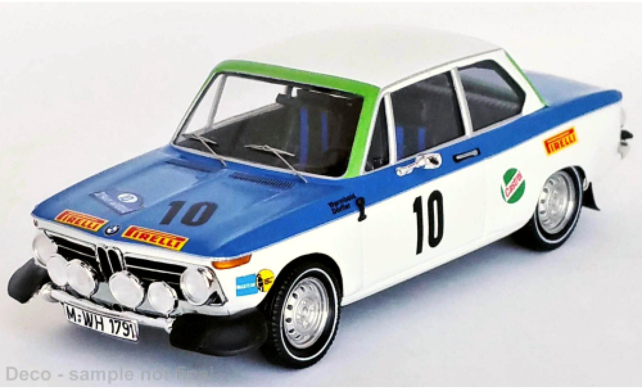 Bmw 2002 1/43 Trofeu ti No.10 Rallye Acropolis 1972 modellino in miniatura
