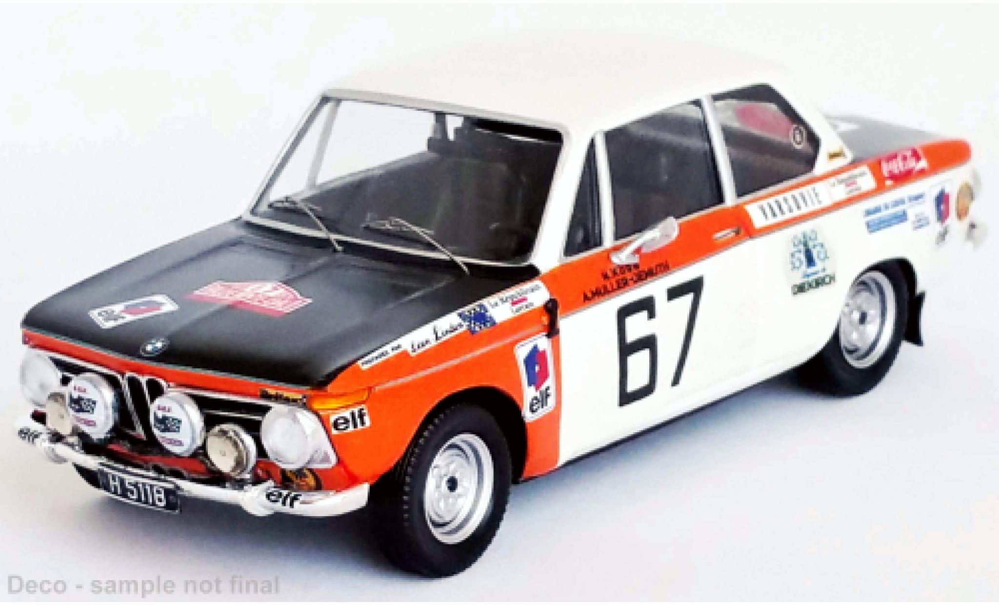 Bmw 2002 1/43 Trofeu ti No.67 Rallye Monte Carlo 1972 modellino in miniatura
