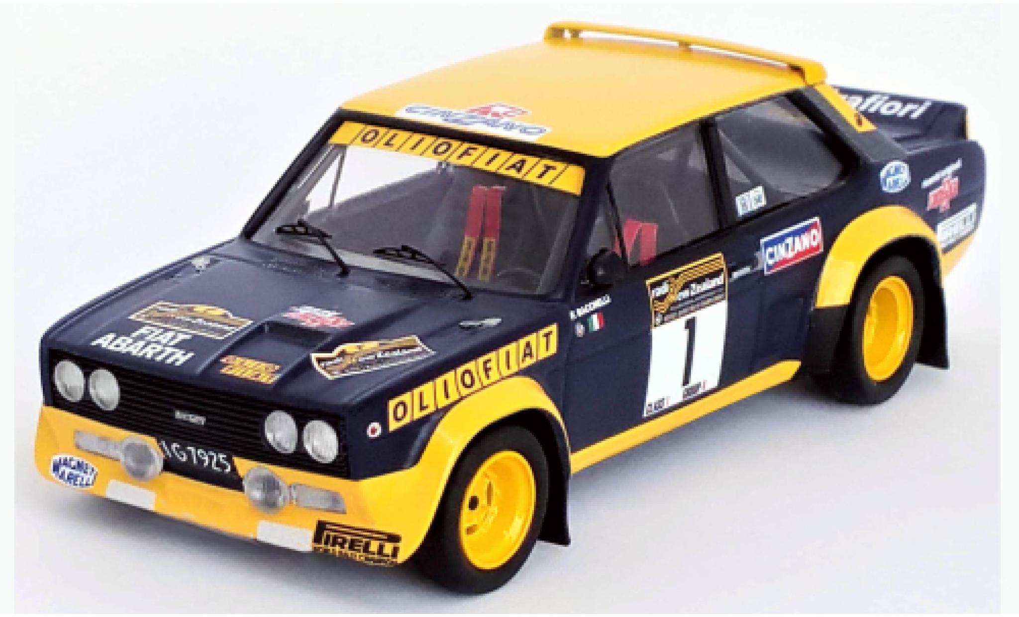 Fiat 131 1/43 Trofeu Abarth No.1 Olio Rallye WM Rallye Neuseeland 1977 modellino in miniatura