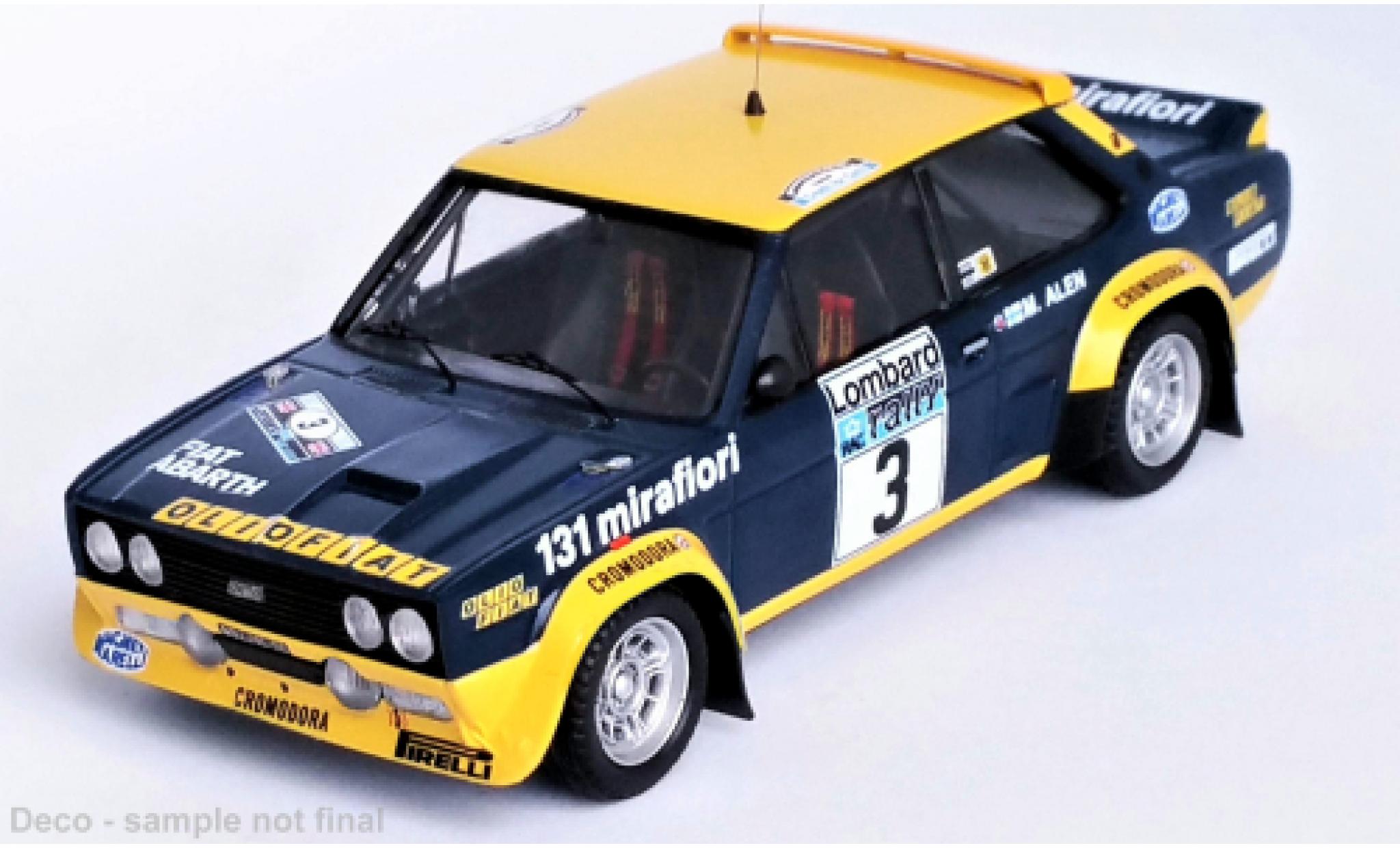 Fiat 131 1/43 Trofeu Abarth No.3 Olio Rallye WM RAC Rallye 1976 modellino in miniatura