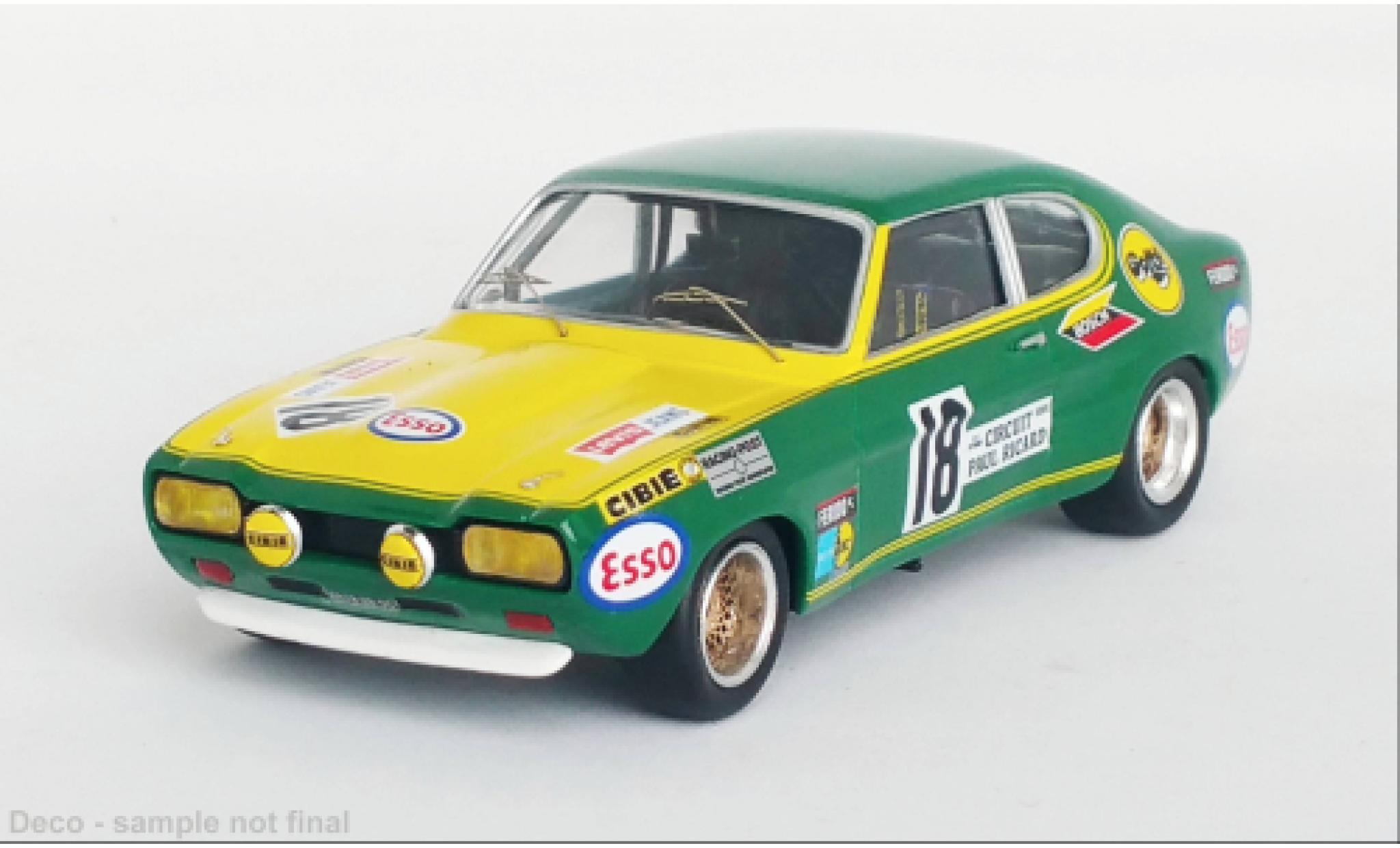 Ford Capri 1/43 Trofeu MK I 2600 RS No.18 6h Paul Ricard 1971 modellino in miniatura