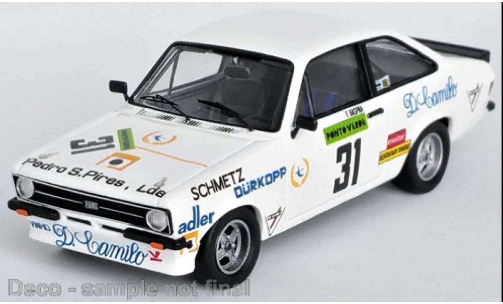 Ford Escort 1/43 Trofeu MK II RS 2000 No.31 Vila do Conde 1981 modellino in miniatura